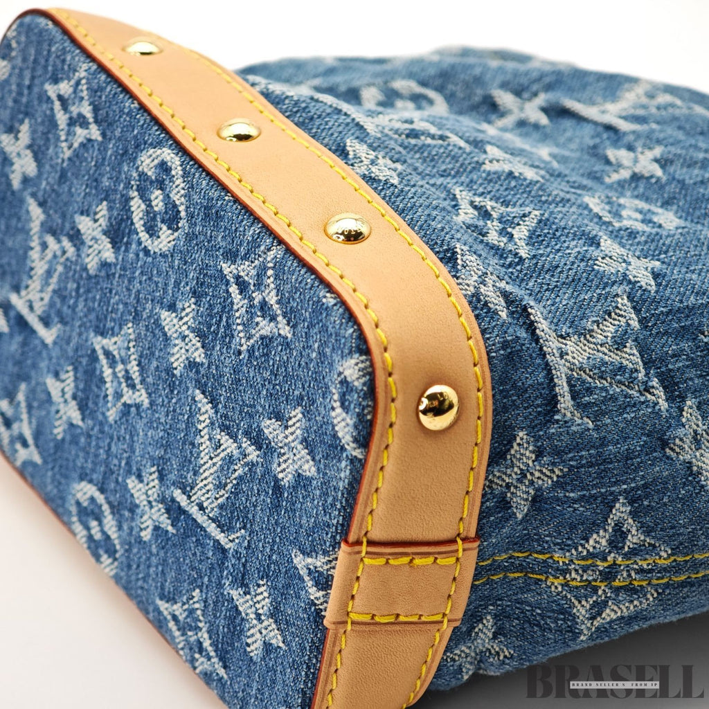 Louis Vuitton Nano Noe M83043 Monogram Denim Blue Cotton w/Dust Bag Strap