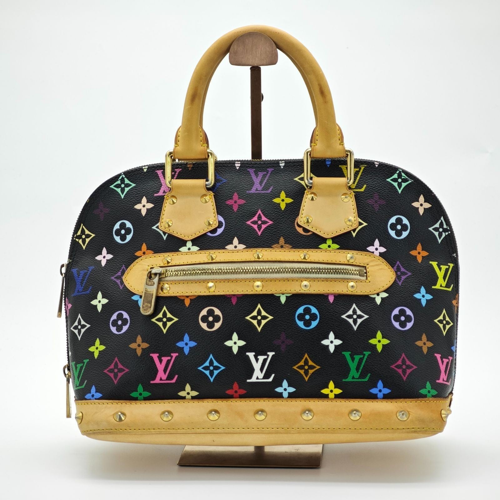 Louis Vuitton Monogram Multicolor Alma Handbag Noir M92646