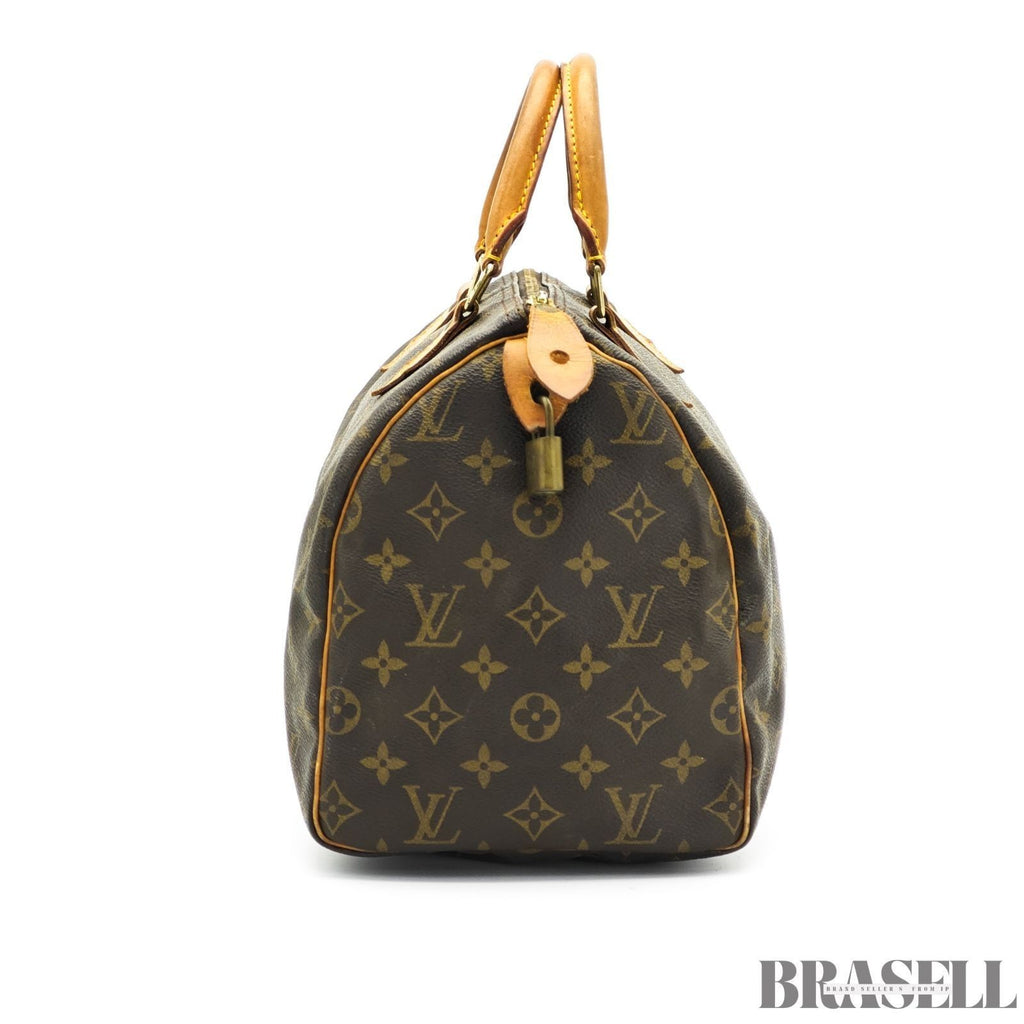 Louis Vuitton Speedy 30 M41526 Monogram Handbag Tote Bag Brown Woman