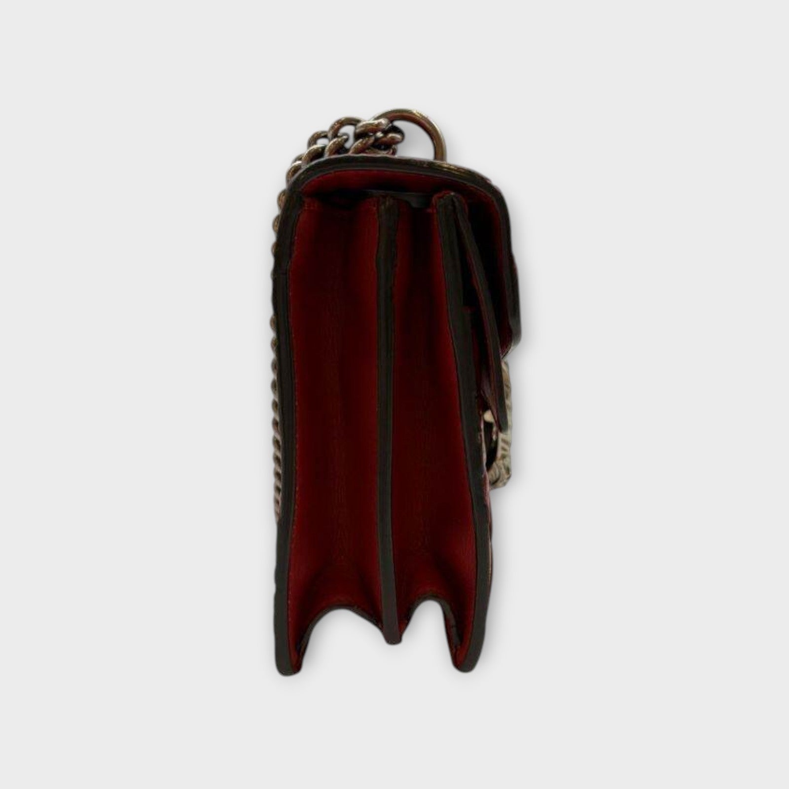 GUCCI Red GG Supreme Dionysus Arabesque Chain Shoulder Bag