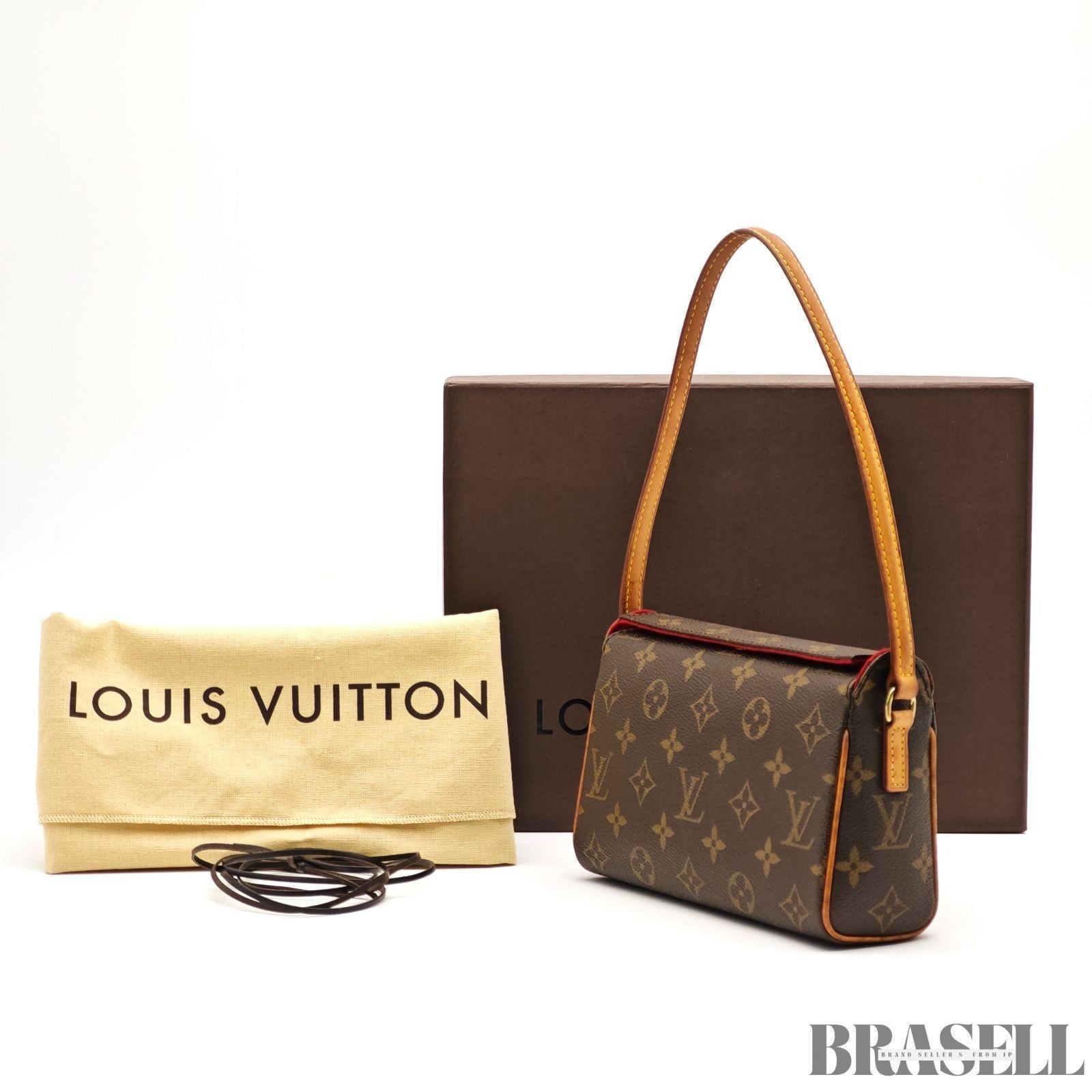 Louis Vuitton Recital M51900 Monogram Canvas Brown Handbag w/Box Dust Bag