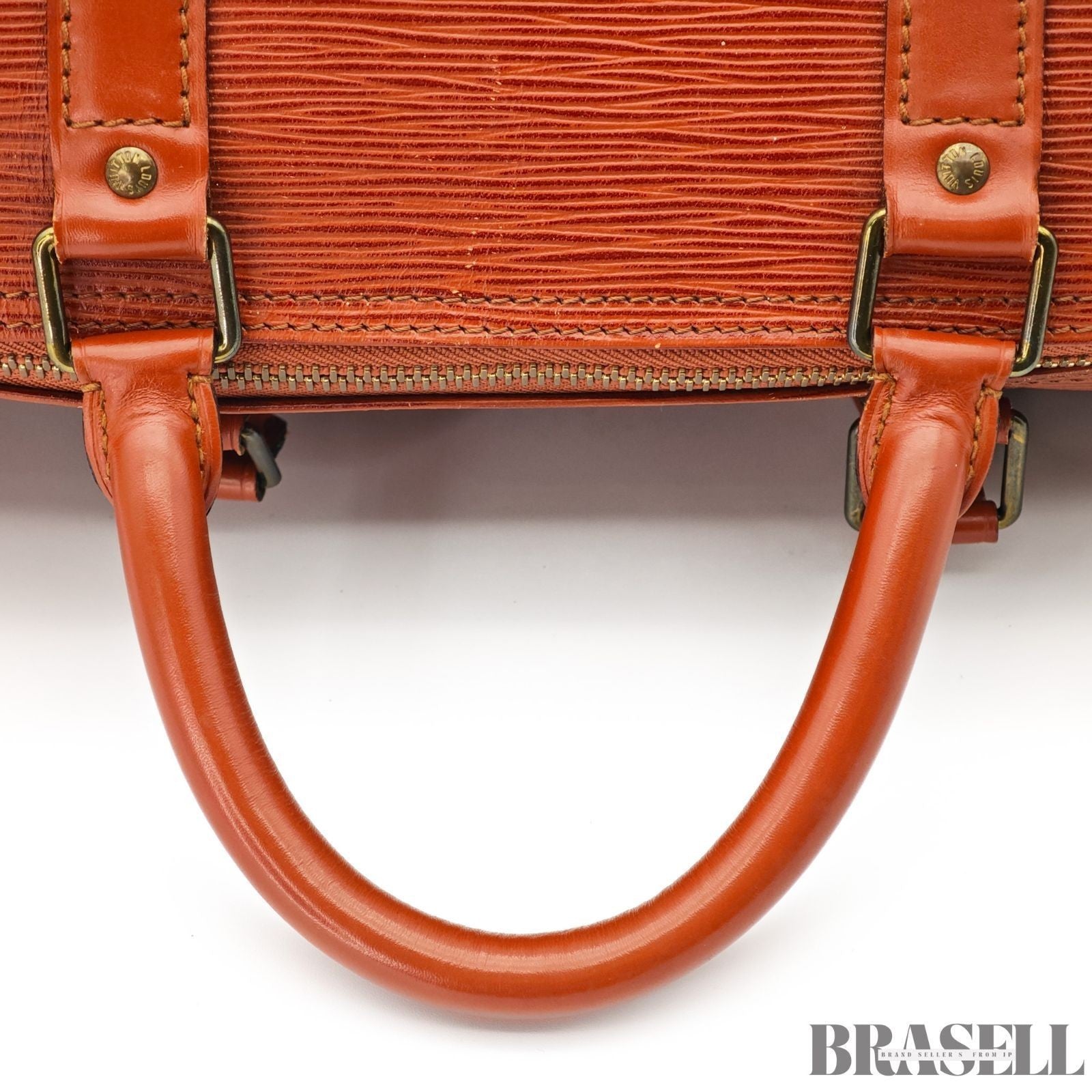 LOUIS VUITTON Epi Keepall 50 M42968 Boston Bag Zipang Gold Epi Leather Auth