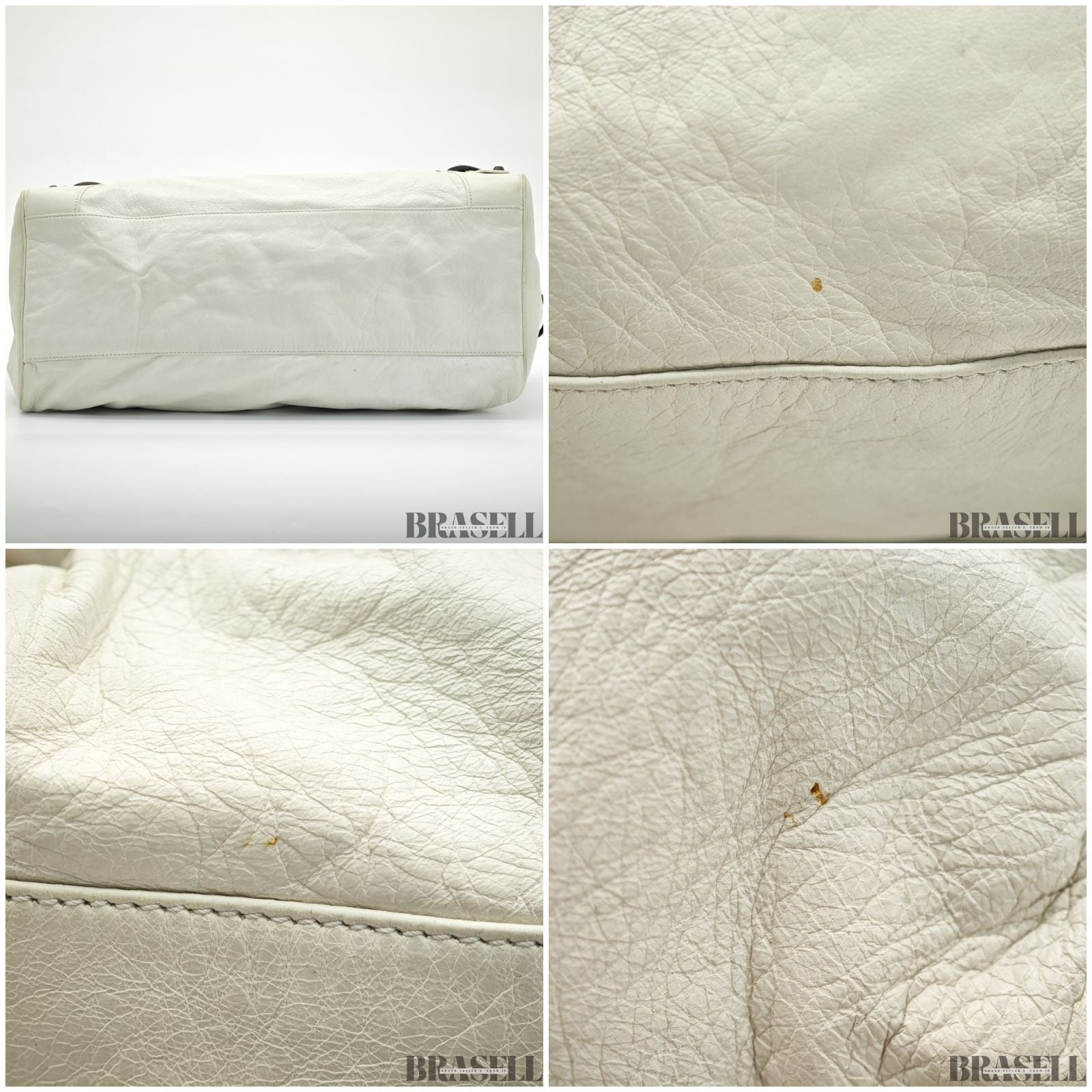 Balenciaga The First 103208 213048 Bag Handbag Cylinder Horizontal Ivory