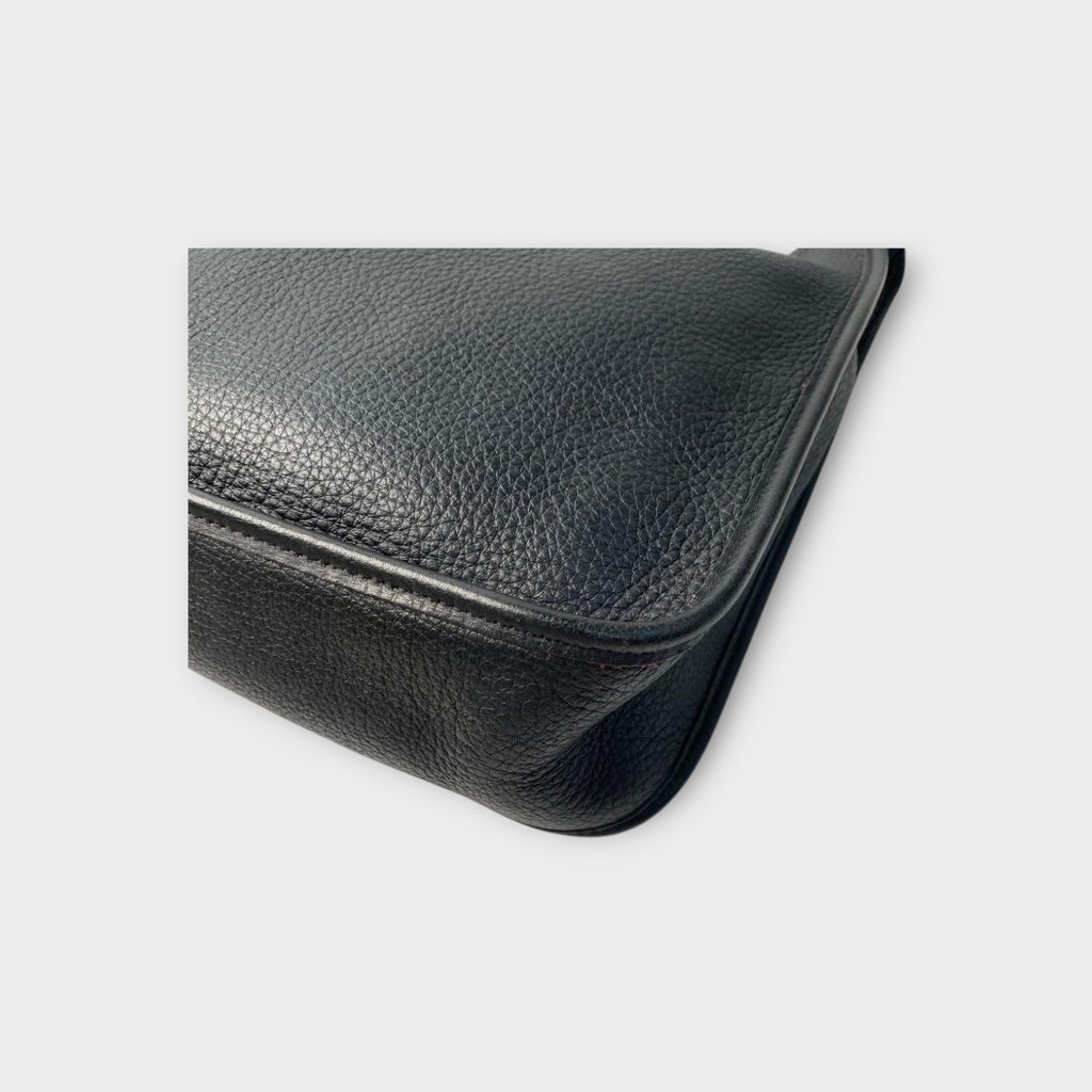 Hermès Vespa PM Black Shoulder Bag Leather A Stamp Gold Hardware 【A】