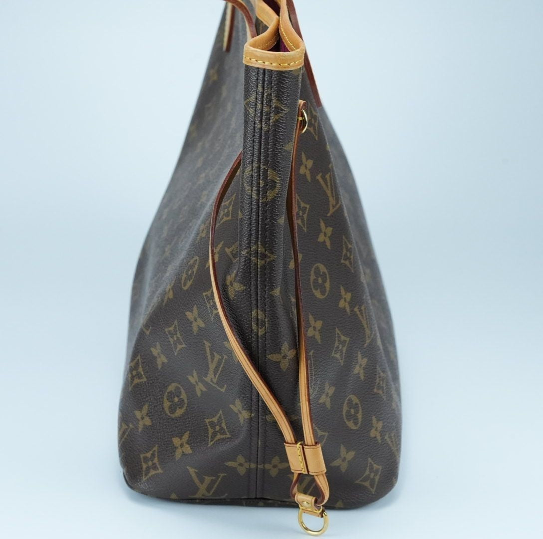 LOUIS VUITTON Monogram Neverfull MM Pivoine Tote Bag with Pouch M41178