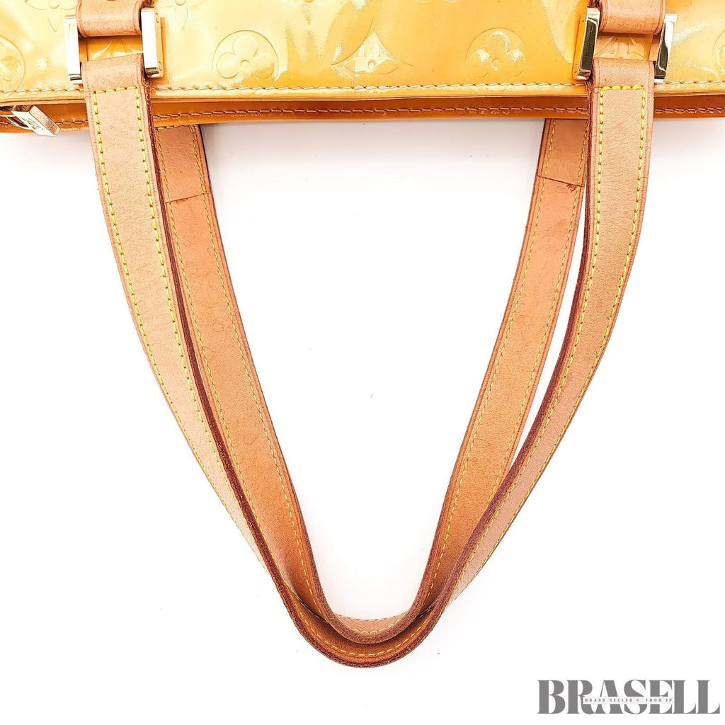 Louis Vuitton Vernis Houston M91340 Tote Bag Patent Leather Large Capacity Gold