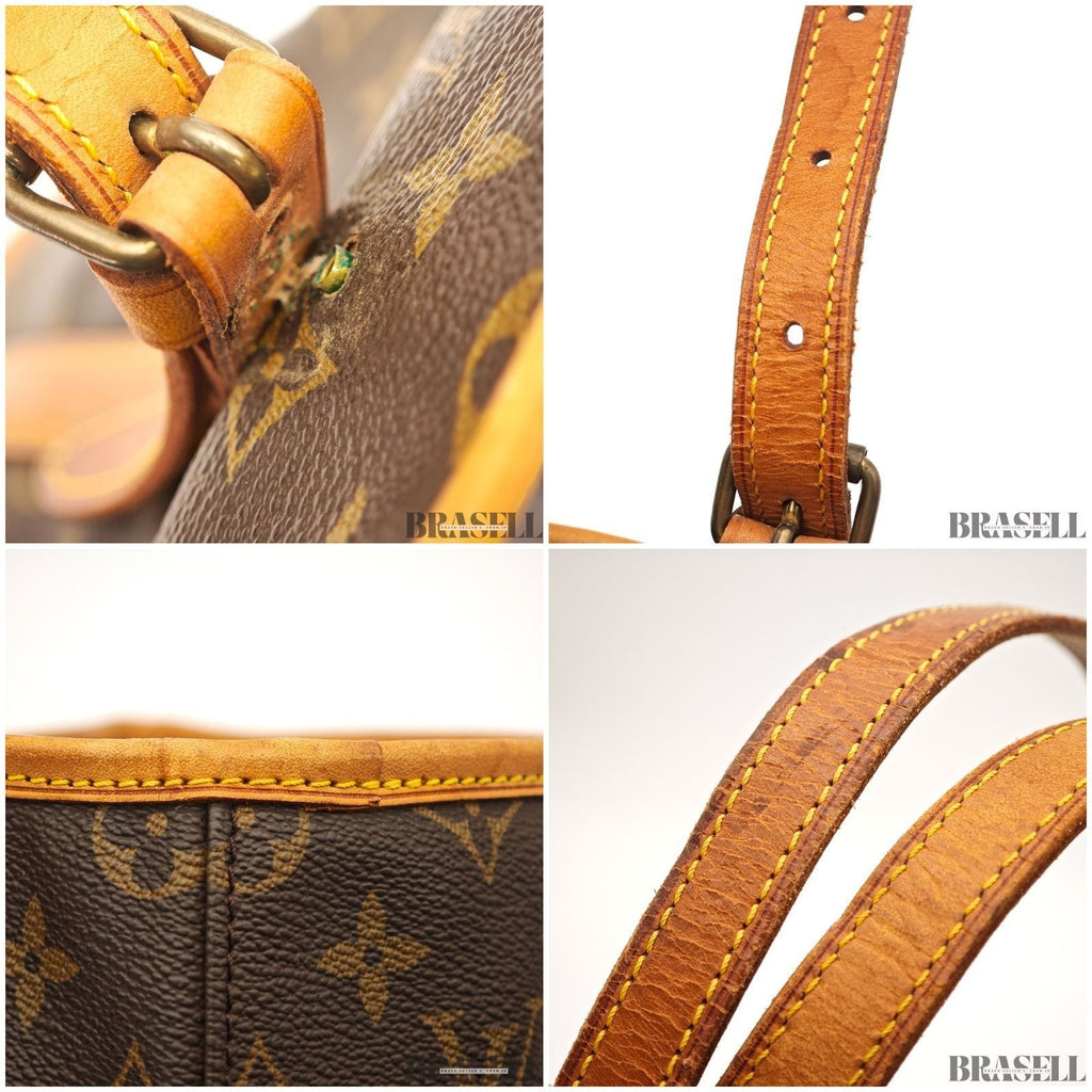 LOUIS VUITTON BUCKET GM Shoulder Tote Bag Monogram Leather Canvas Brown M42236