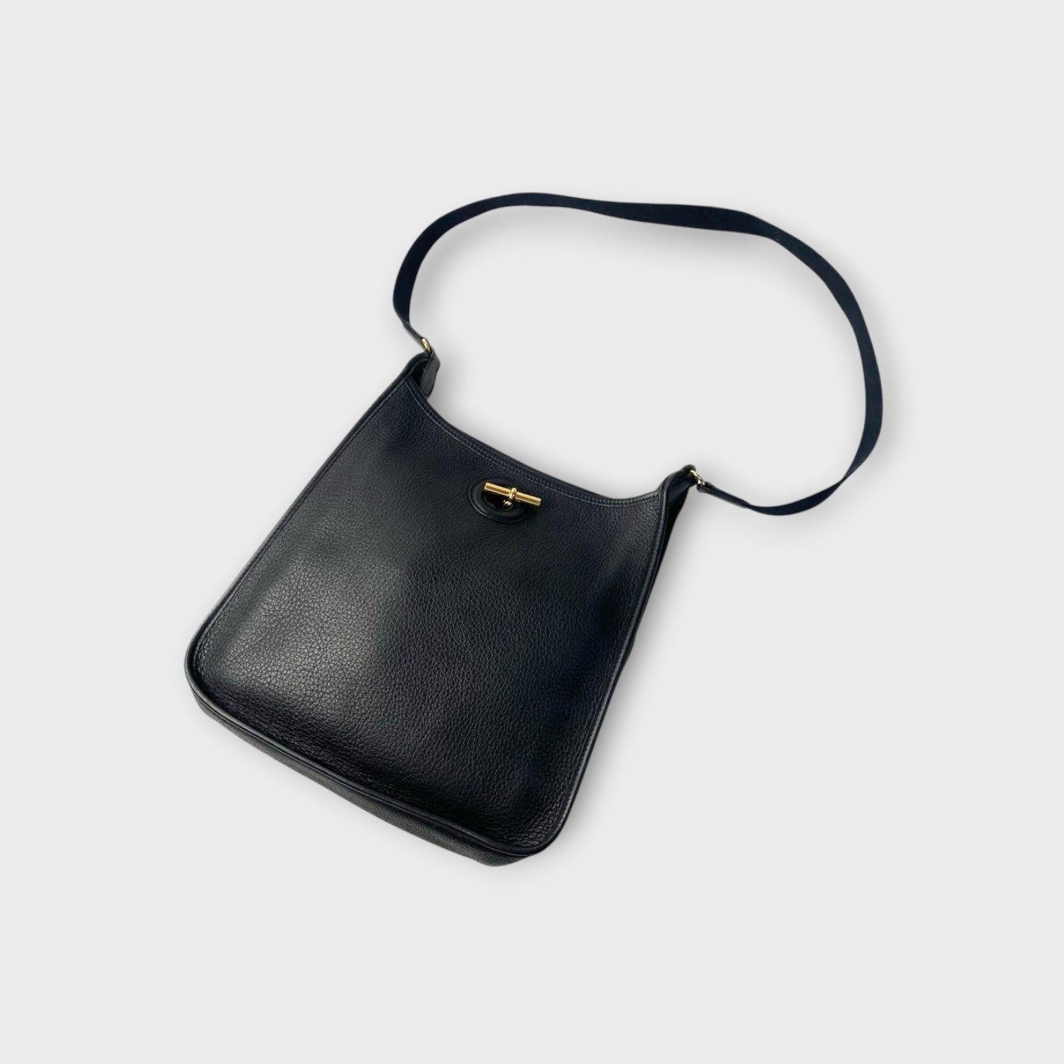 Hermès Vespa PM Black Shoulder Bag Leather A Stamp Gold Hardware 【A】