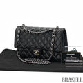 CHANEL Matelasse Classic Flap 25 A01112 Black Shoulder Bag w/ Dust Bag Card