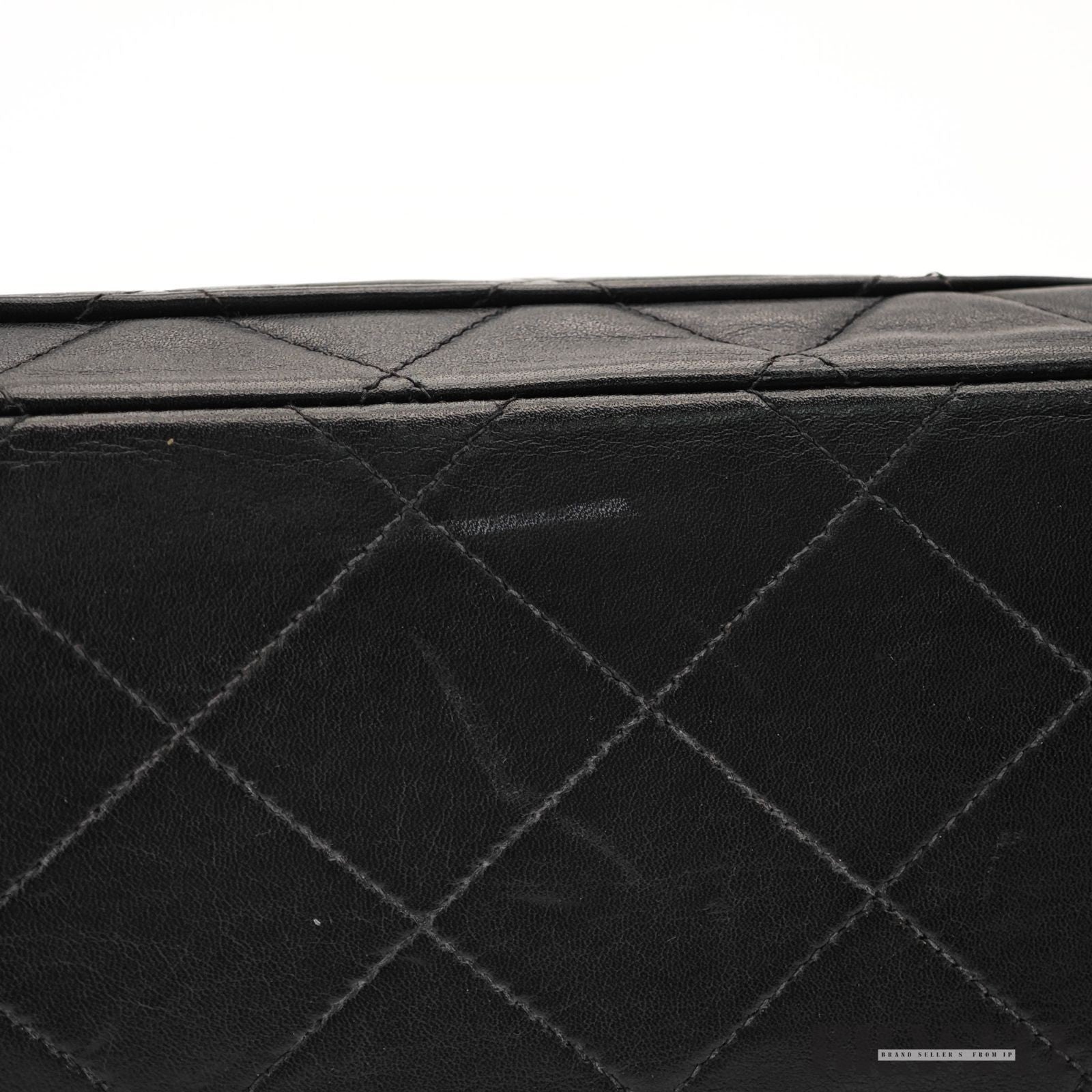 CHANEL Maxi Jumbo Quilted Matelasse Lambskin Flap Bag Handbag Black