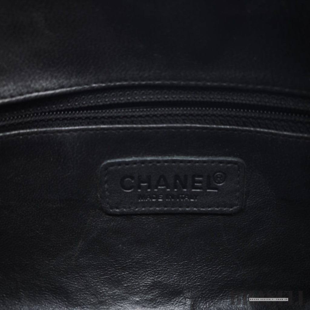 CHANEL Matelassé Caviar Leather Mini Boston Handbag Black with Guarantee Card