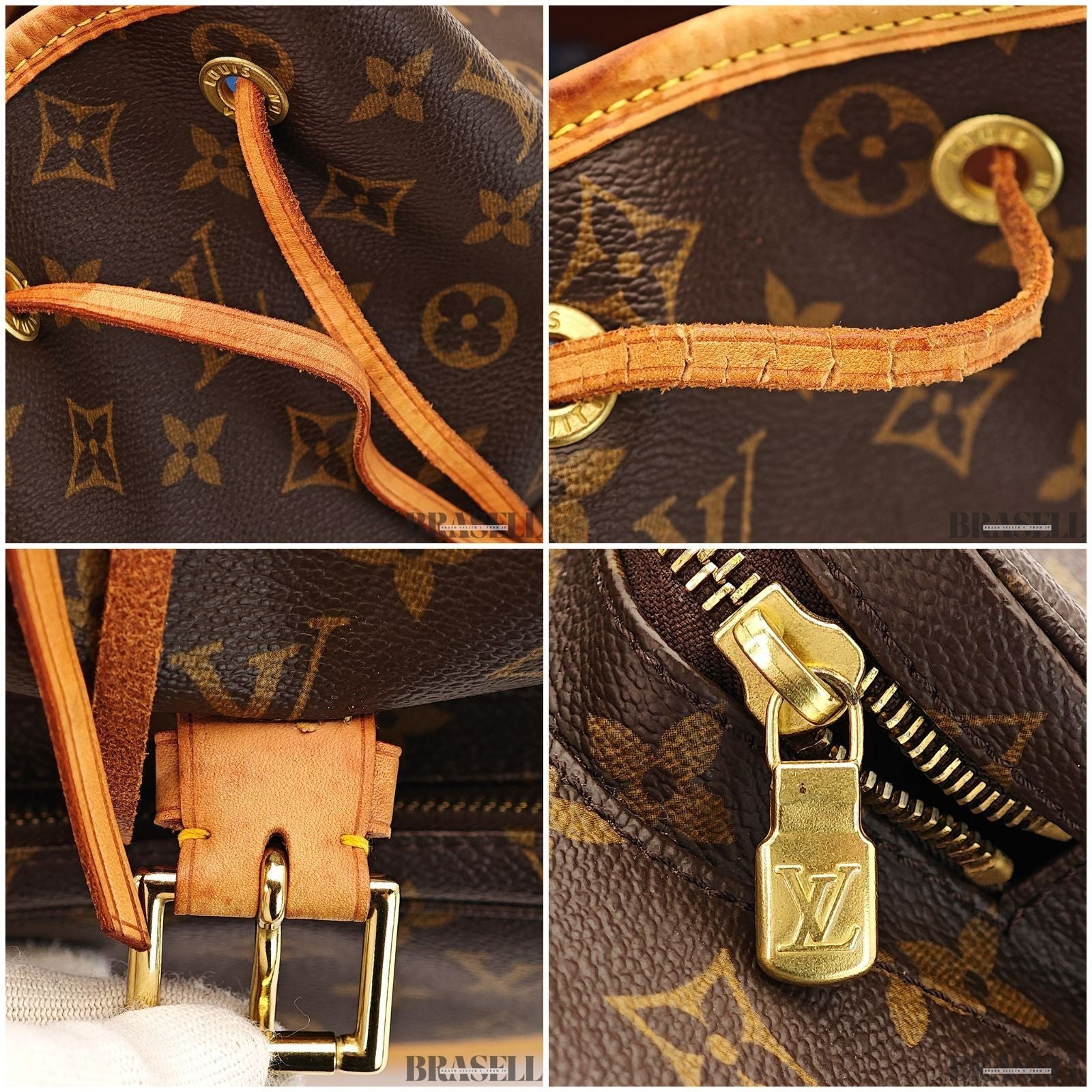 Louis Vuitton Montsouris GM M51135 Backpack Travel Monogram Canvas Leather Brown