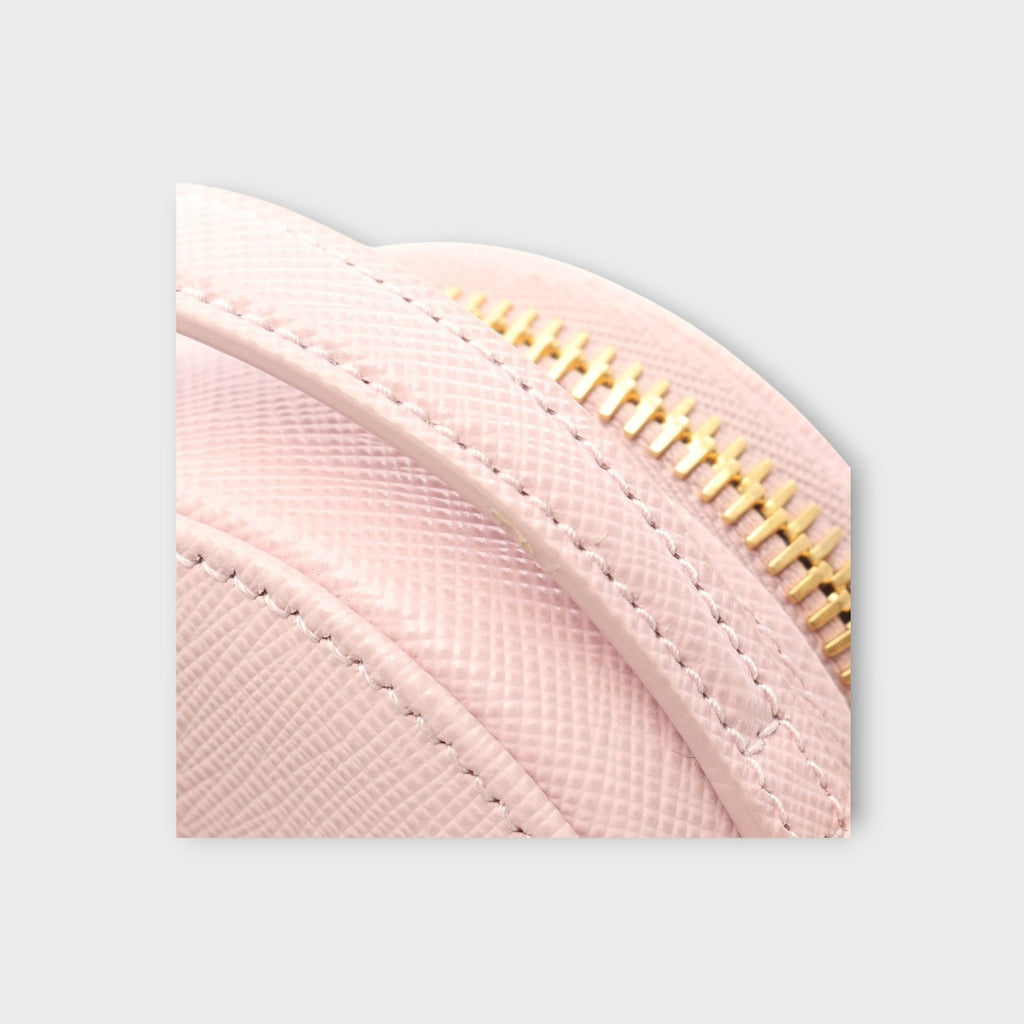Prada Triangle Mini Pouch Shoulder Bag Saffiano Leather Pink 1NR023 【N】