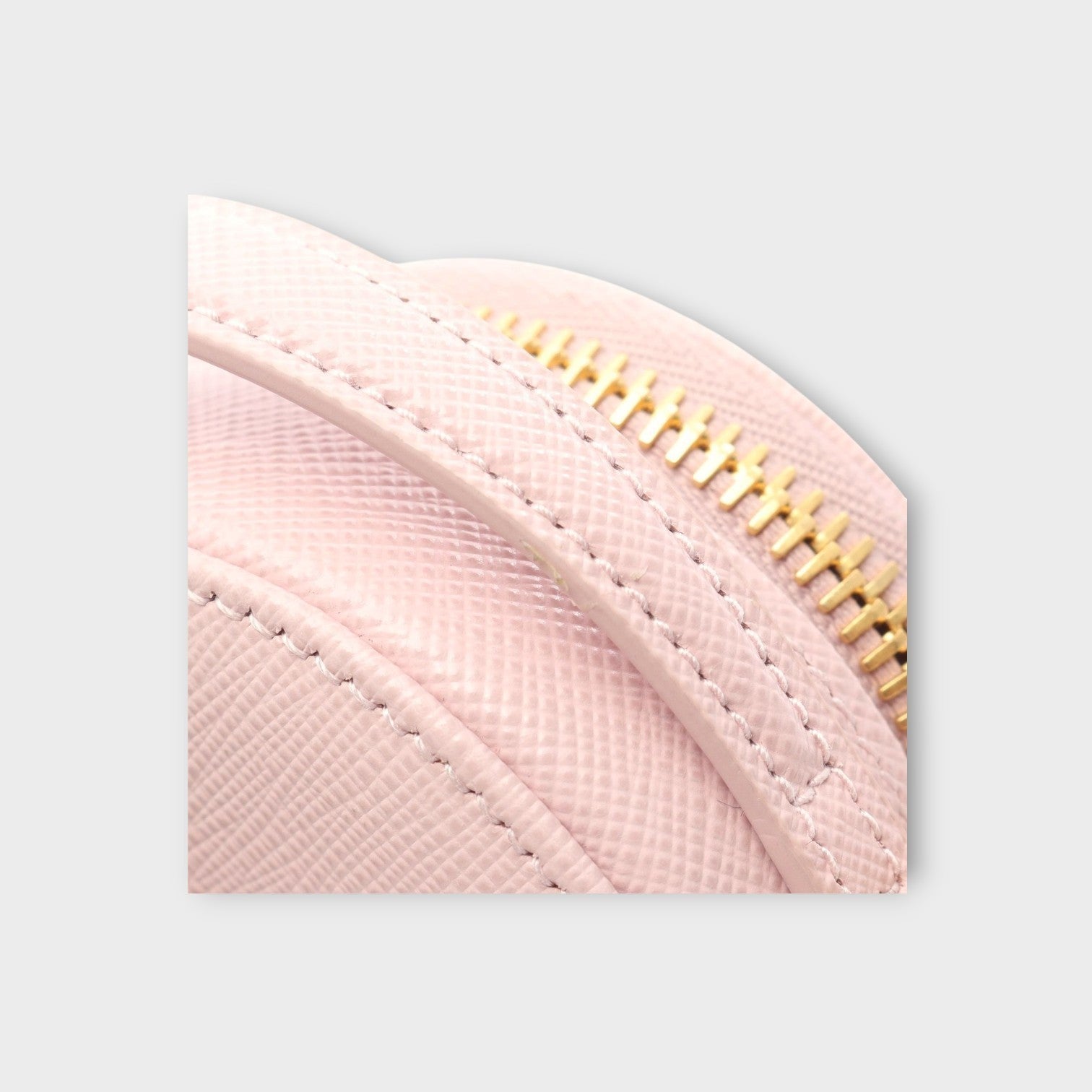 Prada Triangle Mini Pouch Shoulder Bag Saffiano Leather Pink 1NR023 【N】