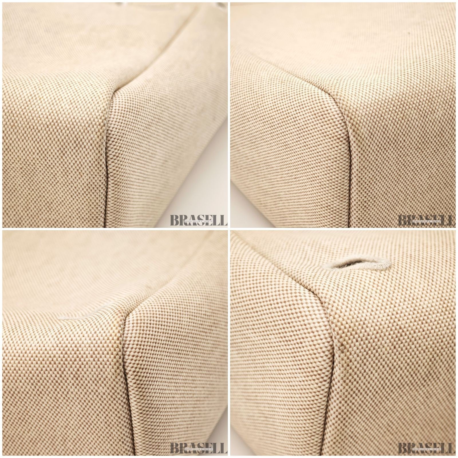 Hermès Herbag MM Handbag Trapezoid Canvas Large Beige Unisex With Padlock