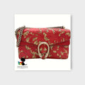 GUCCI Red GG Supreme Dionysus Arabesque Chain Shoulder Bag