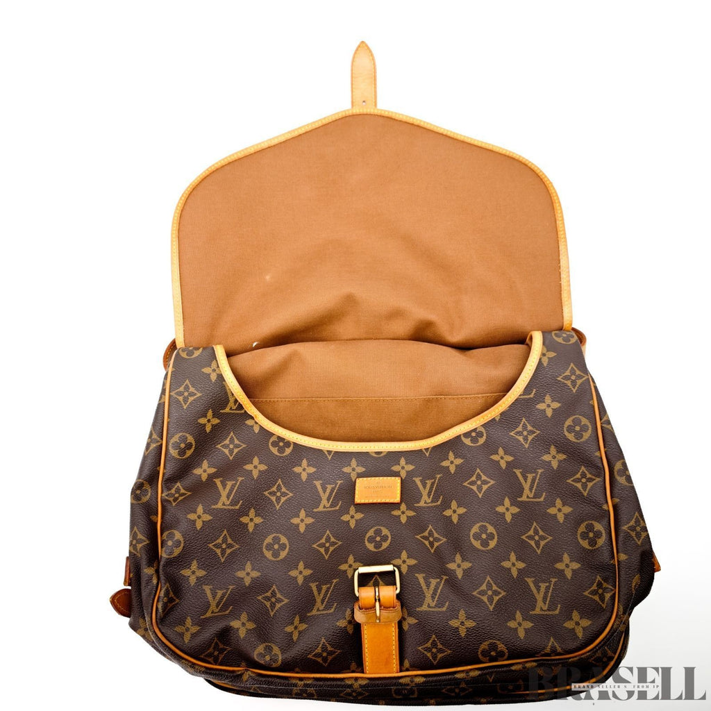 Louis Vuitton Saumur 35 M42254 Shoulder Bag Monogram Canvas Leather Brown Woman