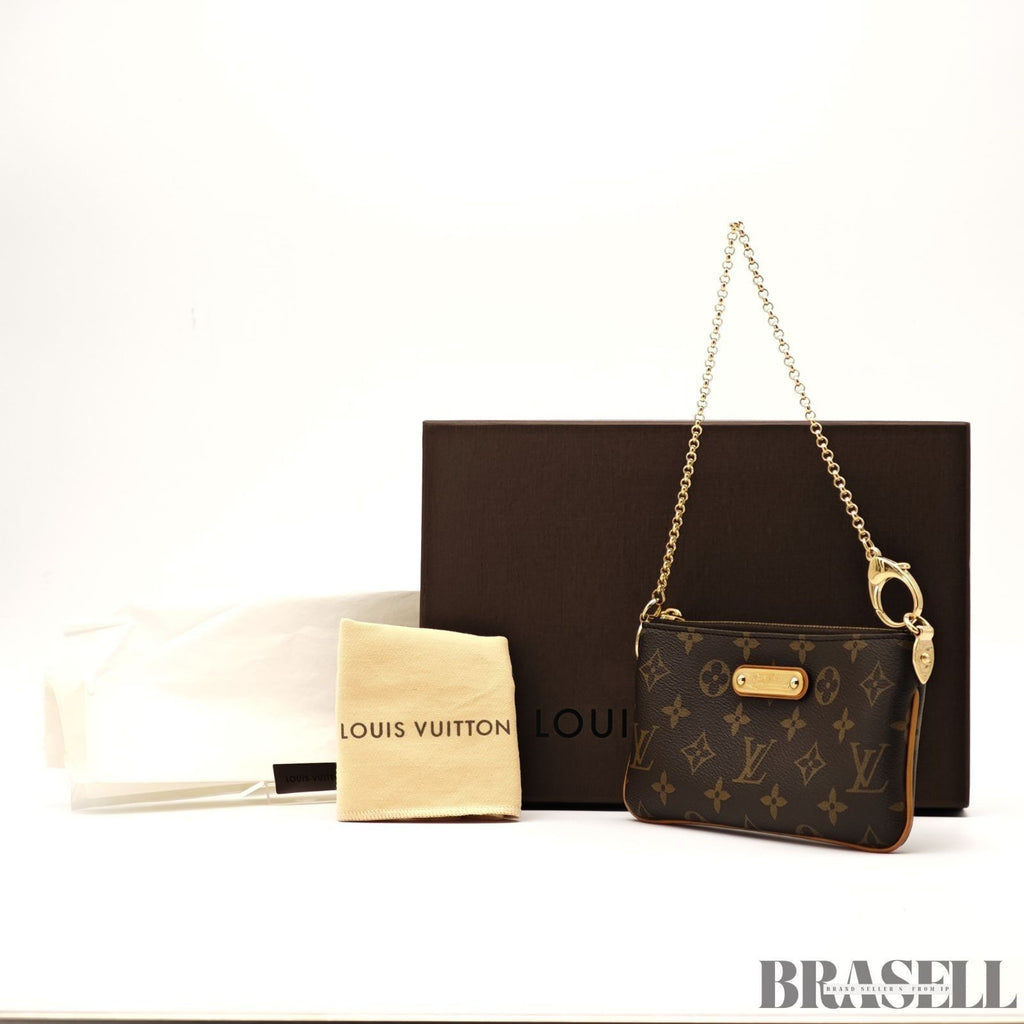 LOUIS VUITTON Pochette Mila MM M60094 Shoulder Bag Compact Brown Monogram Canvas