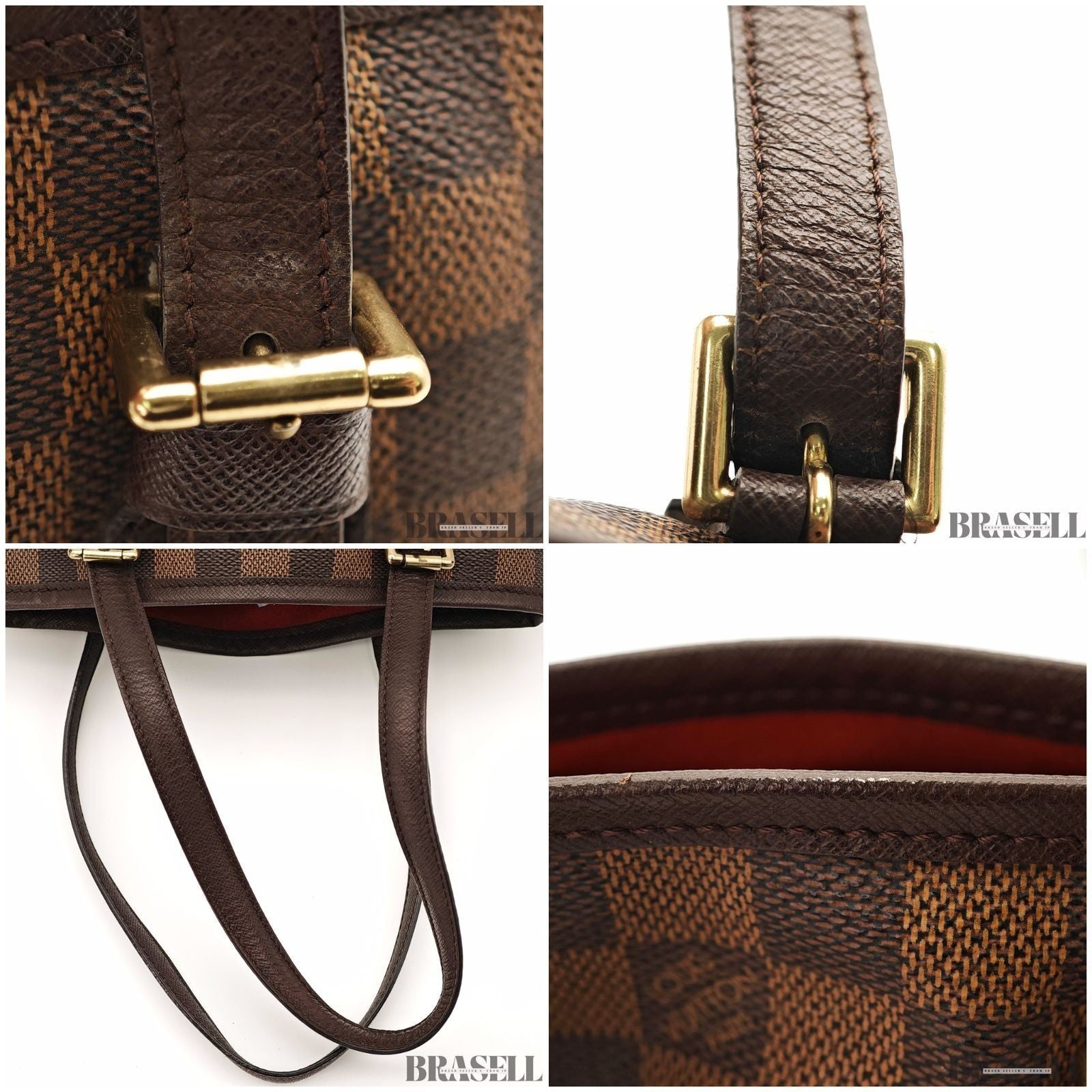 Louis Vuitton Mare N42240 Tote Bag With Pouch Bucket Bag Brown Gold Hardware