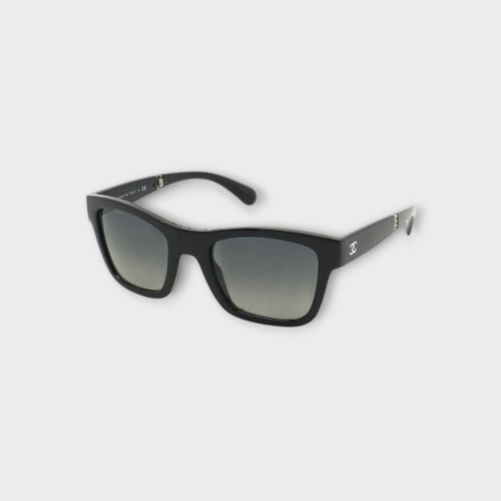 CHANEL Coco Mark Sunglasses Wellington Folding Smoke Gradient Black 53□22 140 60