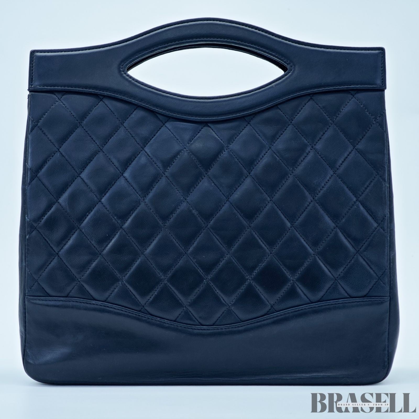 Chanel Matelassé Coco Mark 2-Way Lambskin Handbag Shoulder Bag Navy Women