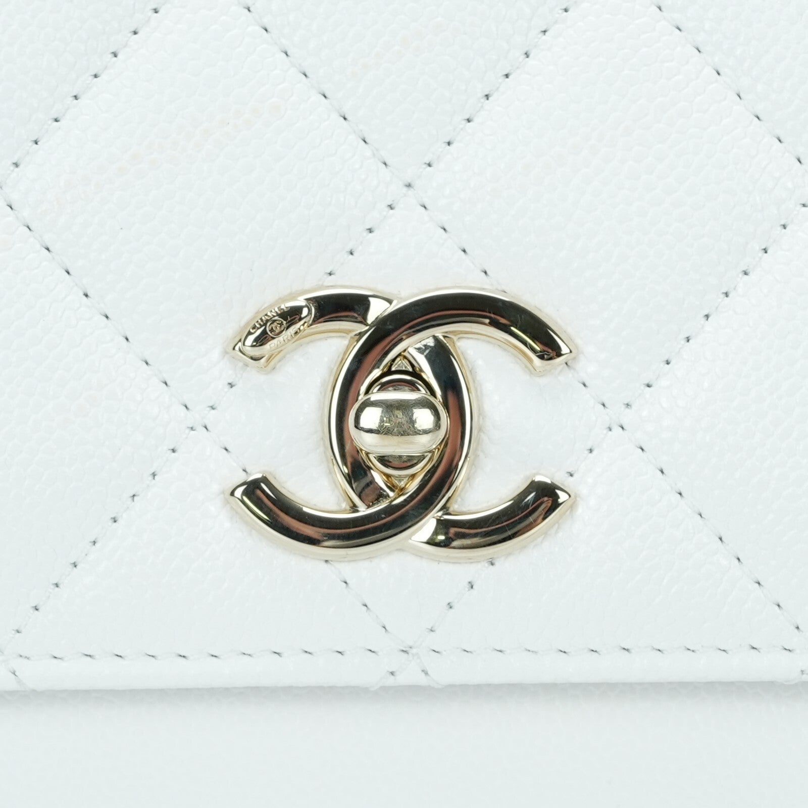 Last Sale CHANEL Matelasse Affinity 2Way Shoulder Bag Caviar calfskin White