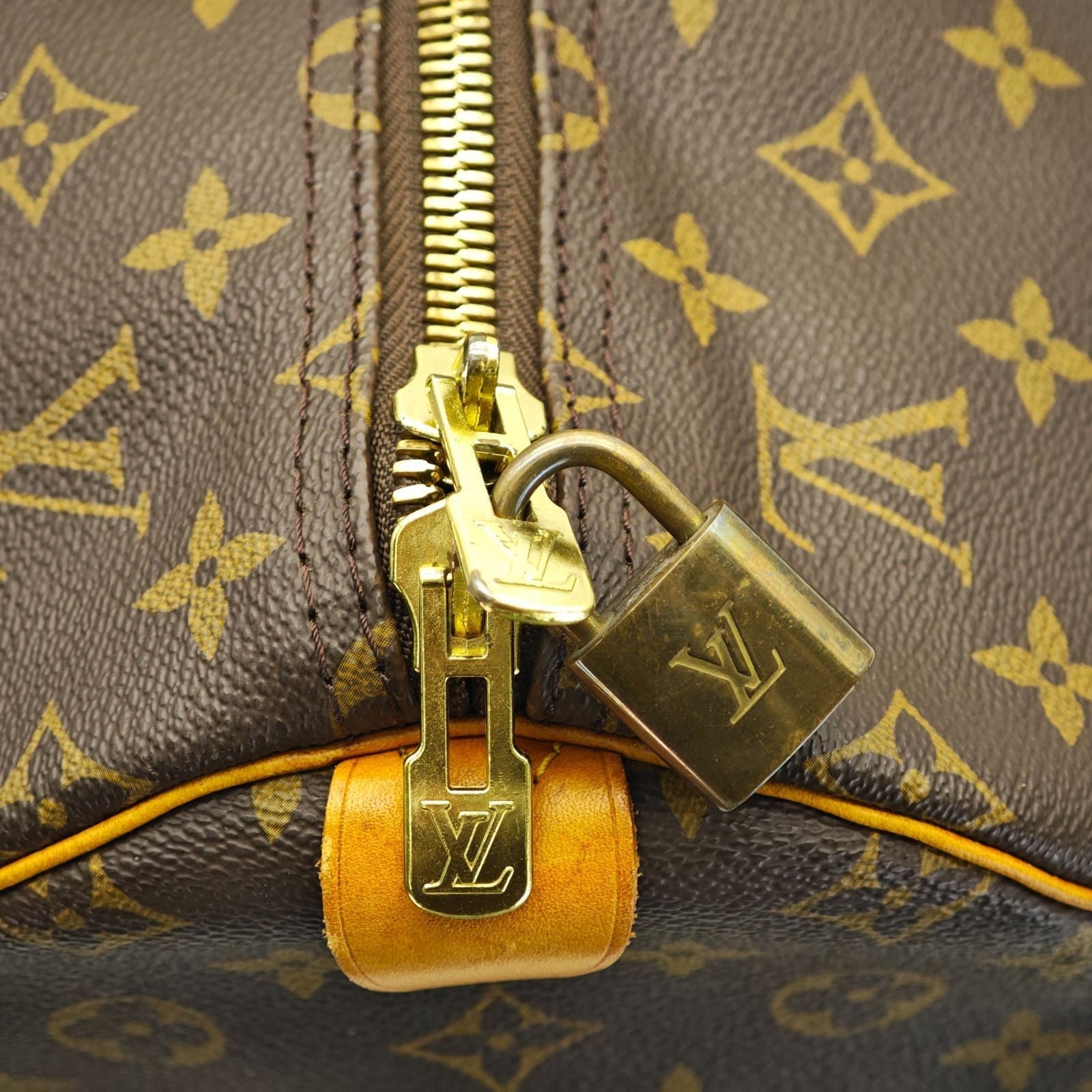 LOUIS VUITTON Keepall 55 M41424 Monogram Travel Boston Bag Brown Unisex