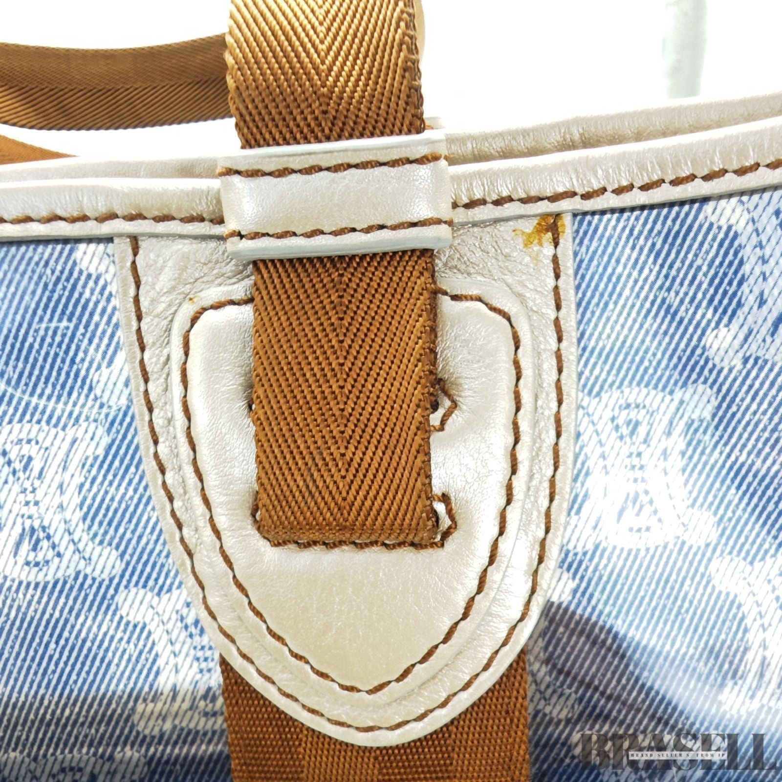 CELINE Macadam Tote Bag with Pouch Blue Women’s
