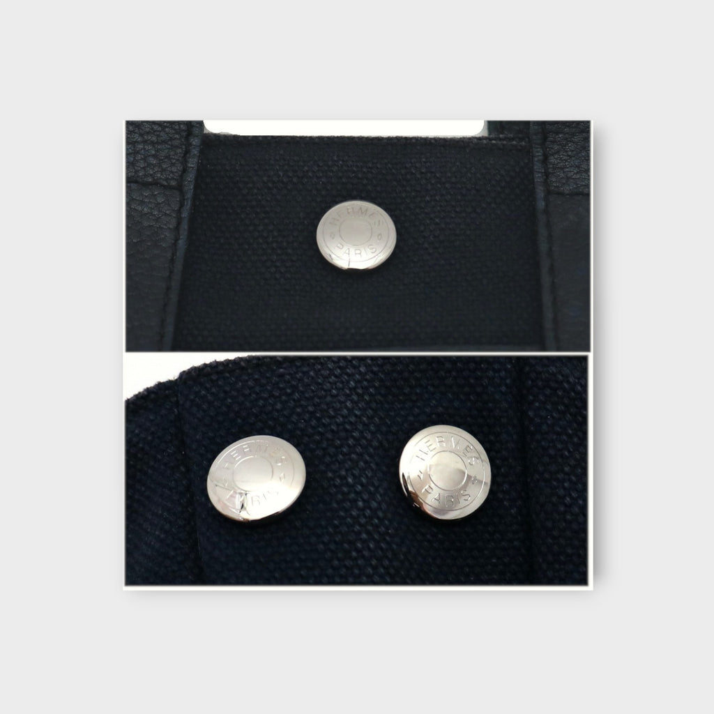 Hermès Handbag Sac Arné PM Canvas Leather Navy【A】
