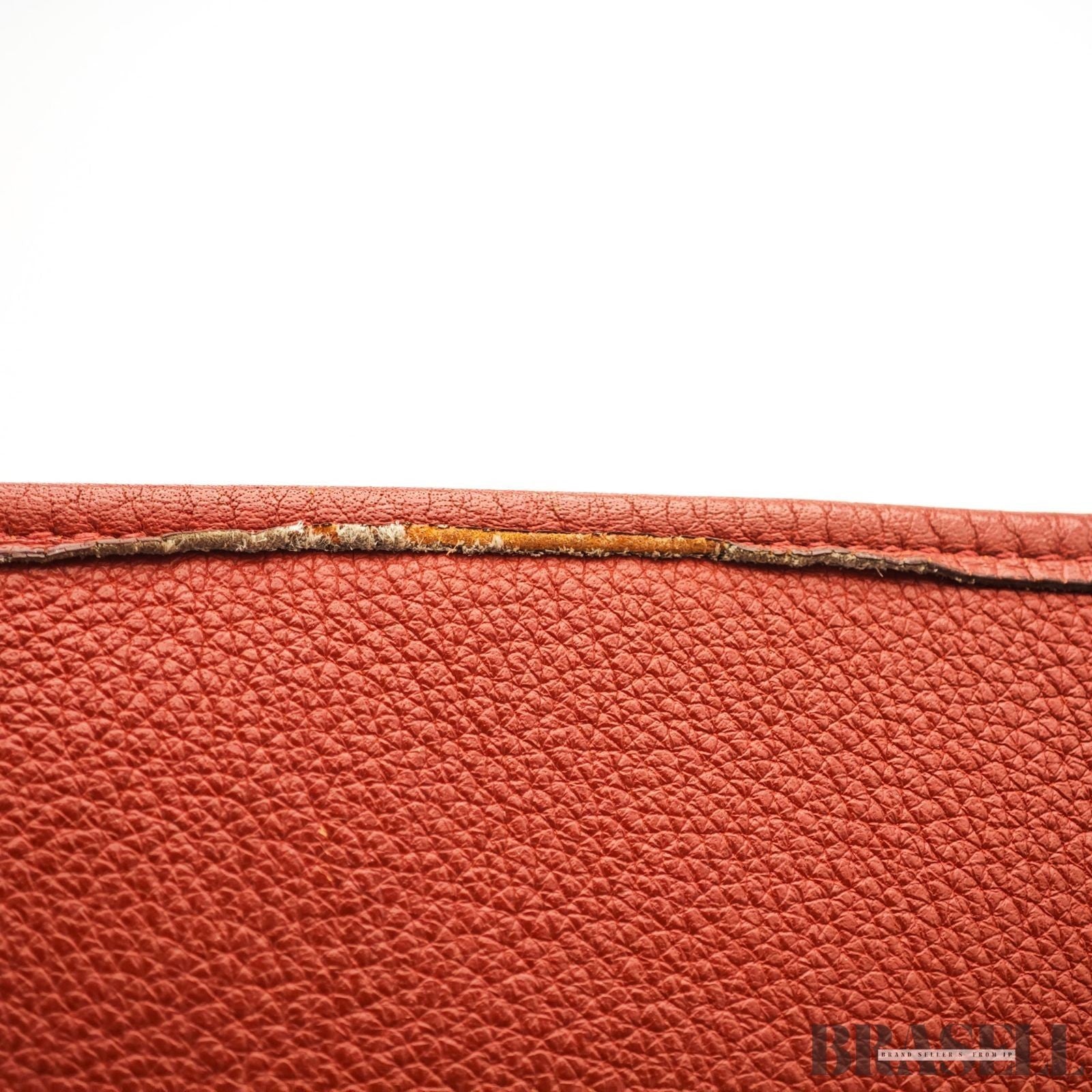 HERMES Evelyne II Shoulder Bag Brown Clemence Leather with Strap