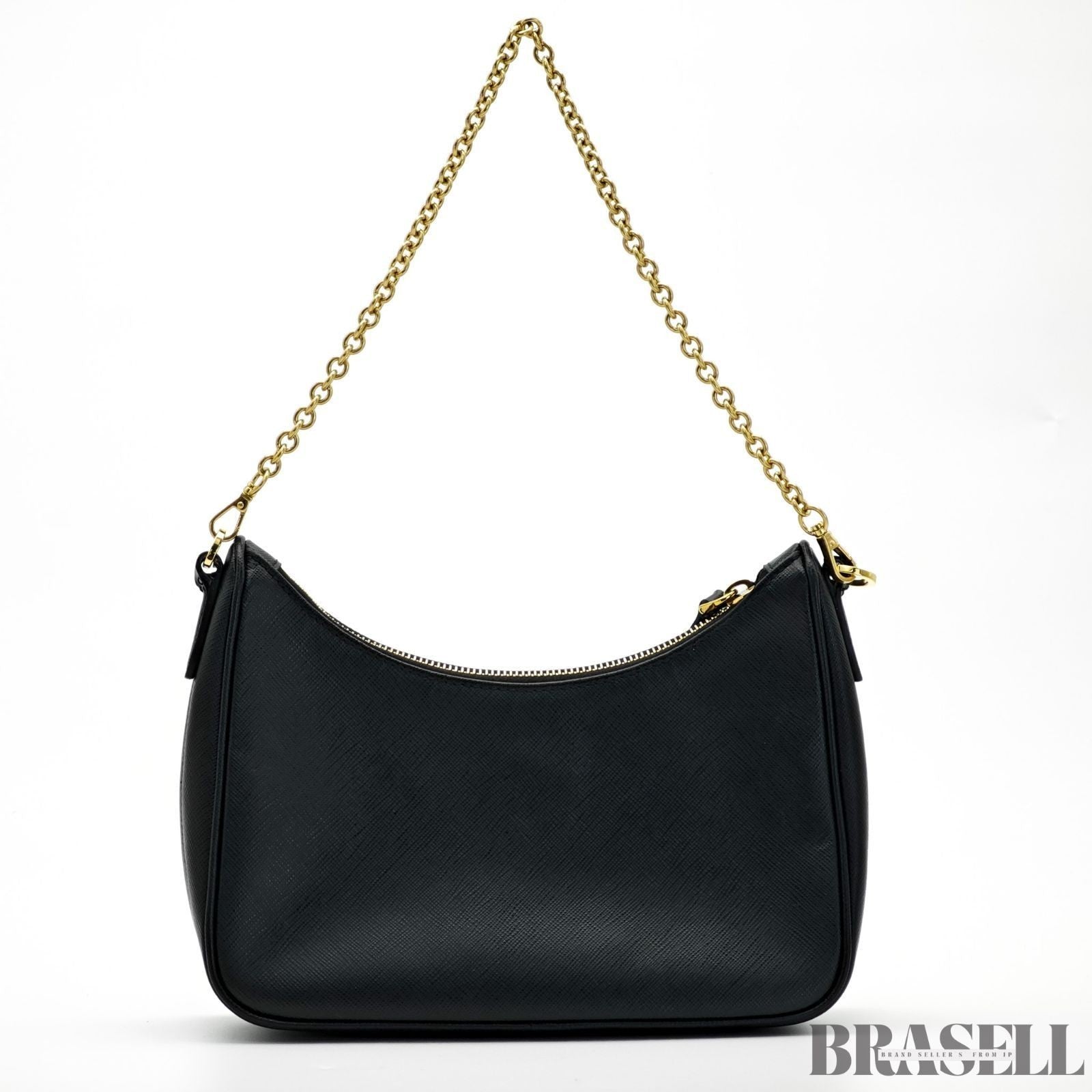 PRADA Re-Edition 2005 Saffiano 1BH204 Handbag Chain Nero Black Leather
