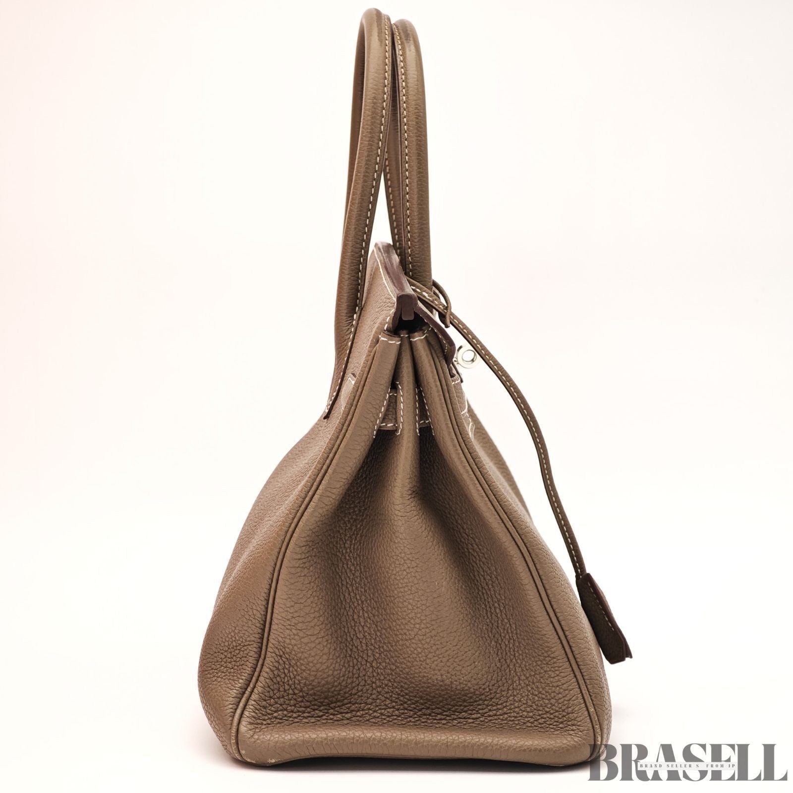 Hermes Birkin 30 Etoupe Togo Leather Tote Handbag Women Authentic Bag w/Box