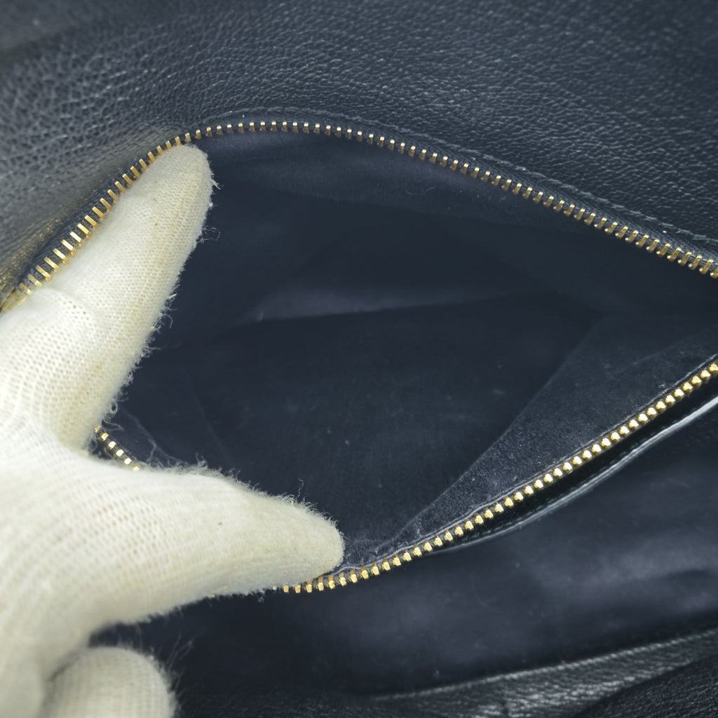 MIUMIU Matelassé Denim Canvas Handbag Horizontal Blue Men & Women