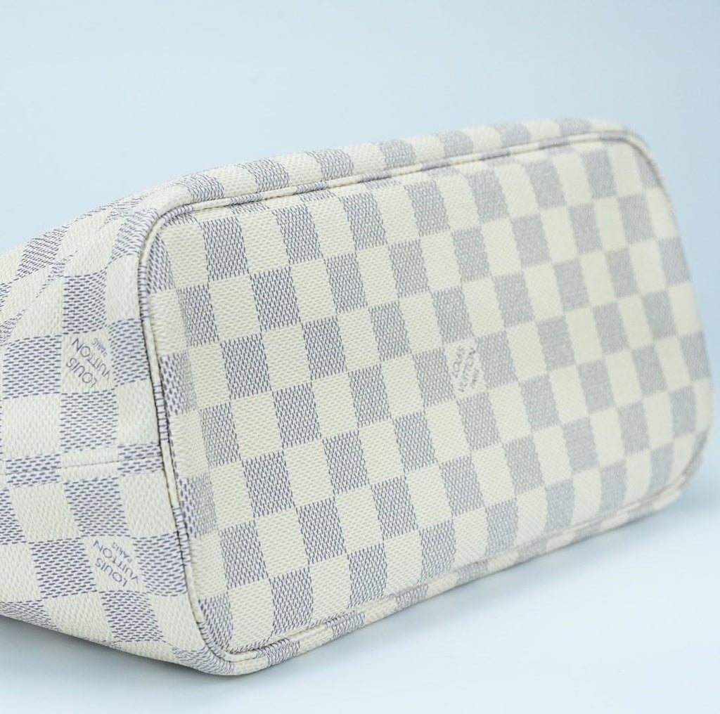LOUIS VUITTON Damier Azur Neverfull PM N41362 Handbag Tote Bag with Pouch
