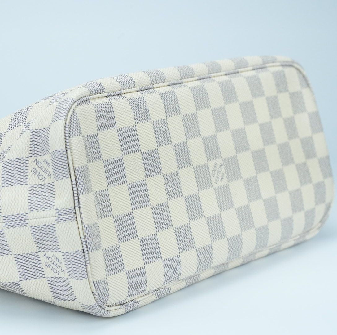 LOUIS VUITTON Damier Azur Neverfull PM N41362 Handbag Tote Bag with Pouch