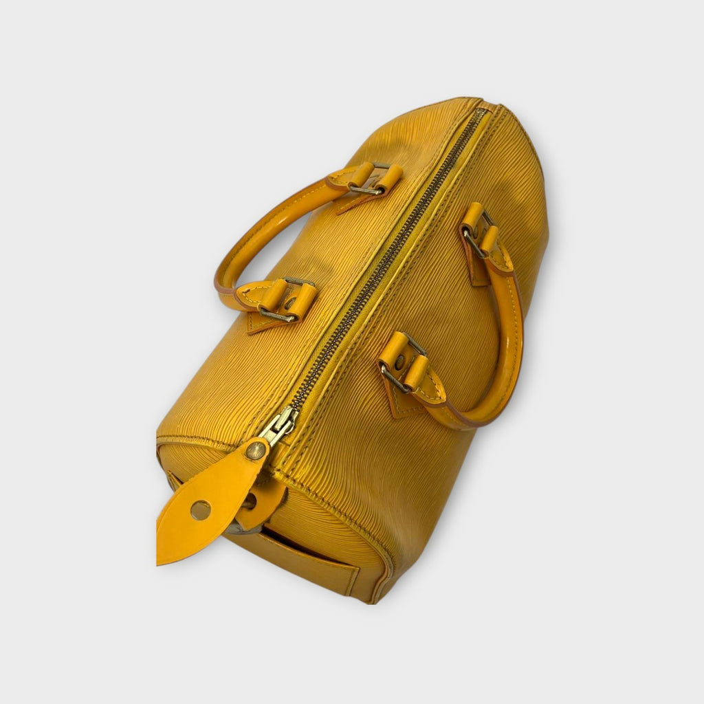 Louis Vuitton Speedy 25 M43019 Epi Leather Handbag Tote Bag Yellow 【B】