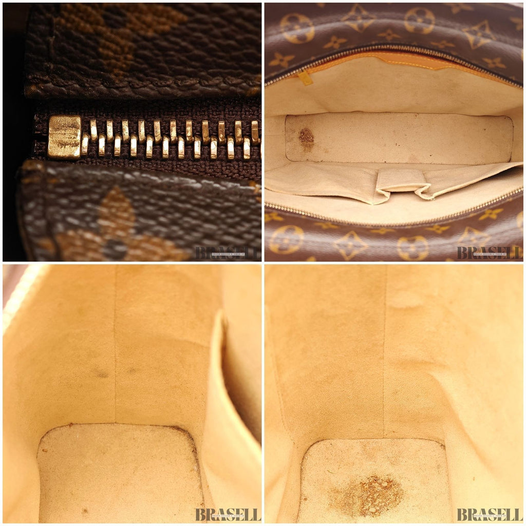 Louis Vuitton Luco M51155 Tote Bag Monogram Canvas Leather Brown Women’s