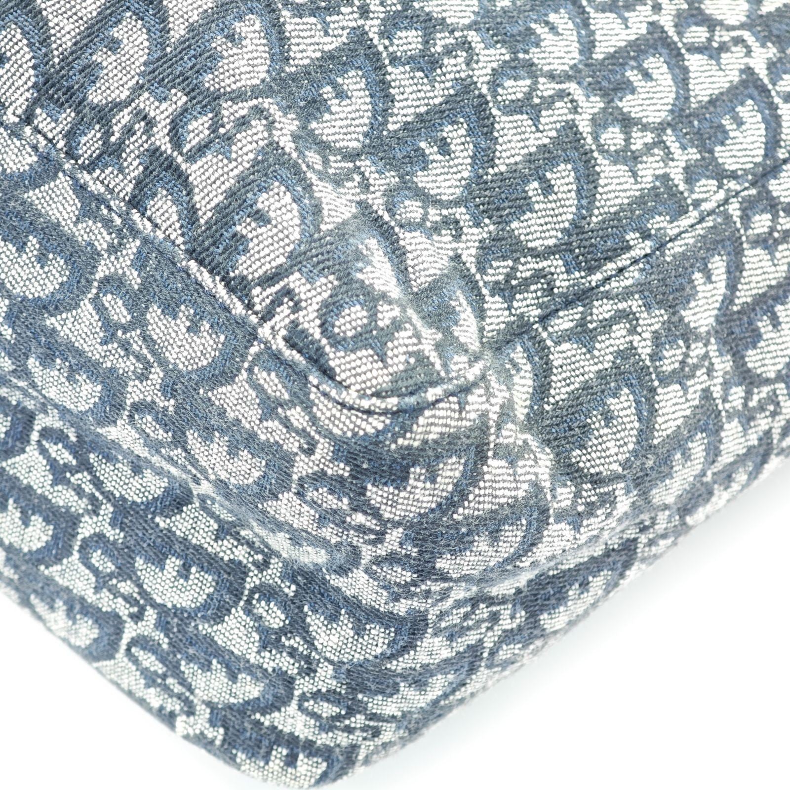 Dior Trotter Tote Bag Canvas and Leather Navy Color