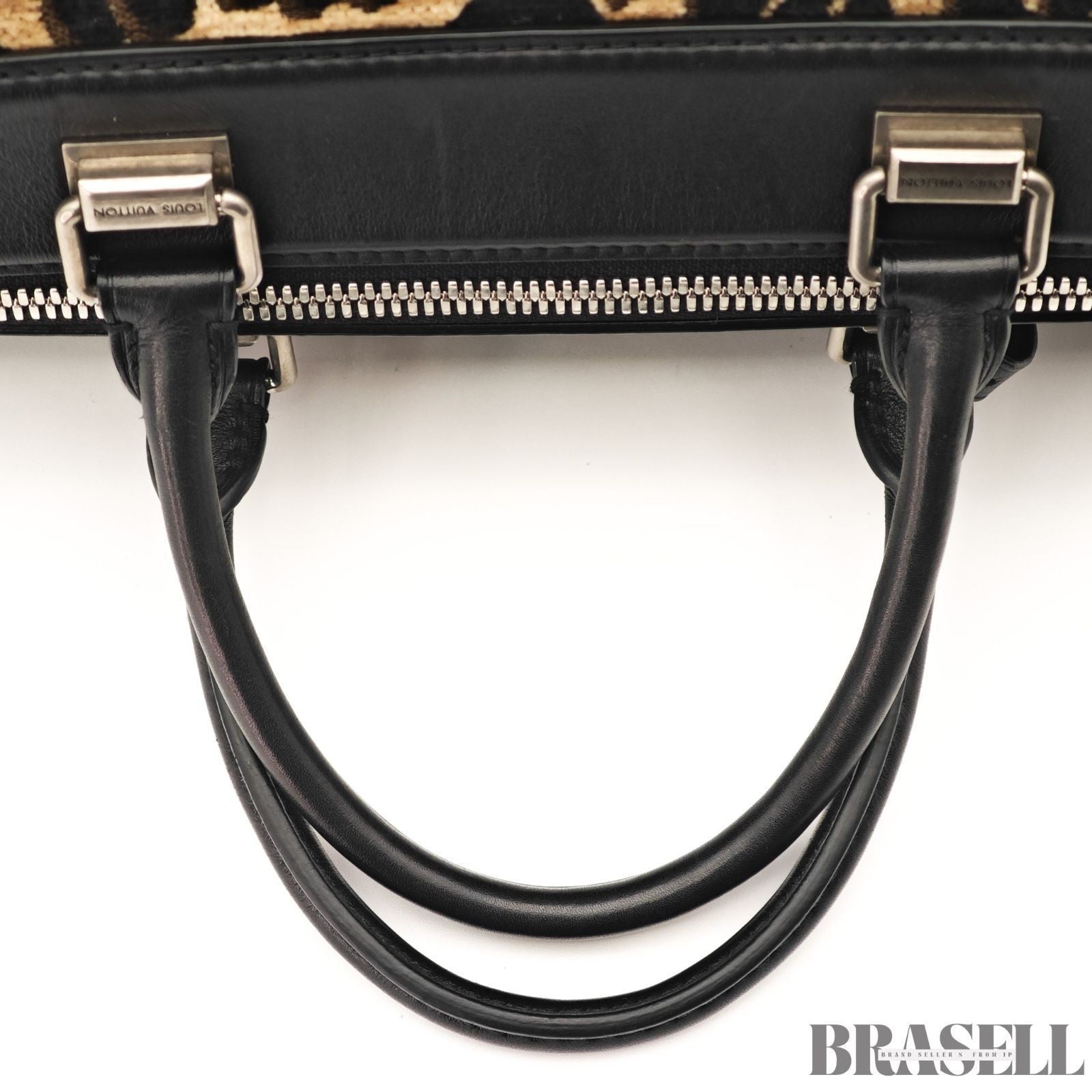 Louis Vuitton Leopard Speedy M97396 Handbag Mini Boston Bag Black Beige