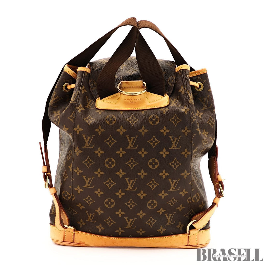 Louis Vuitton Montsouris GM M51135 Backpack Travel Monogram Canvas Leather Brown