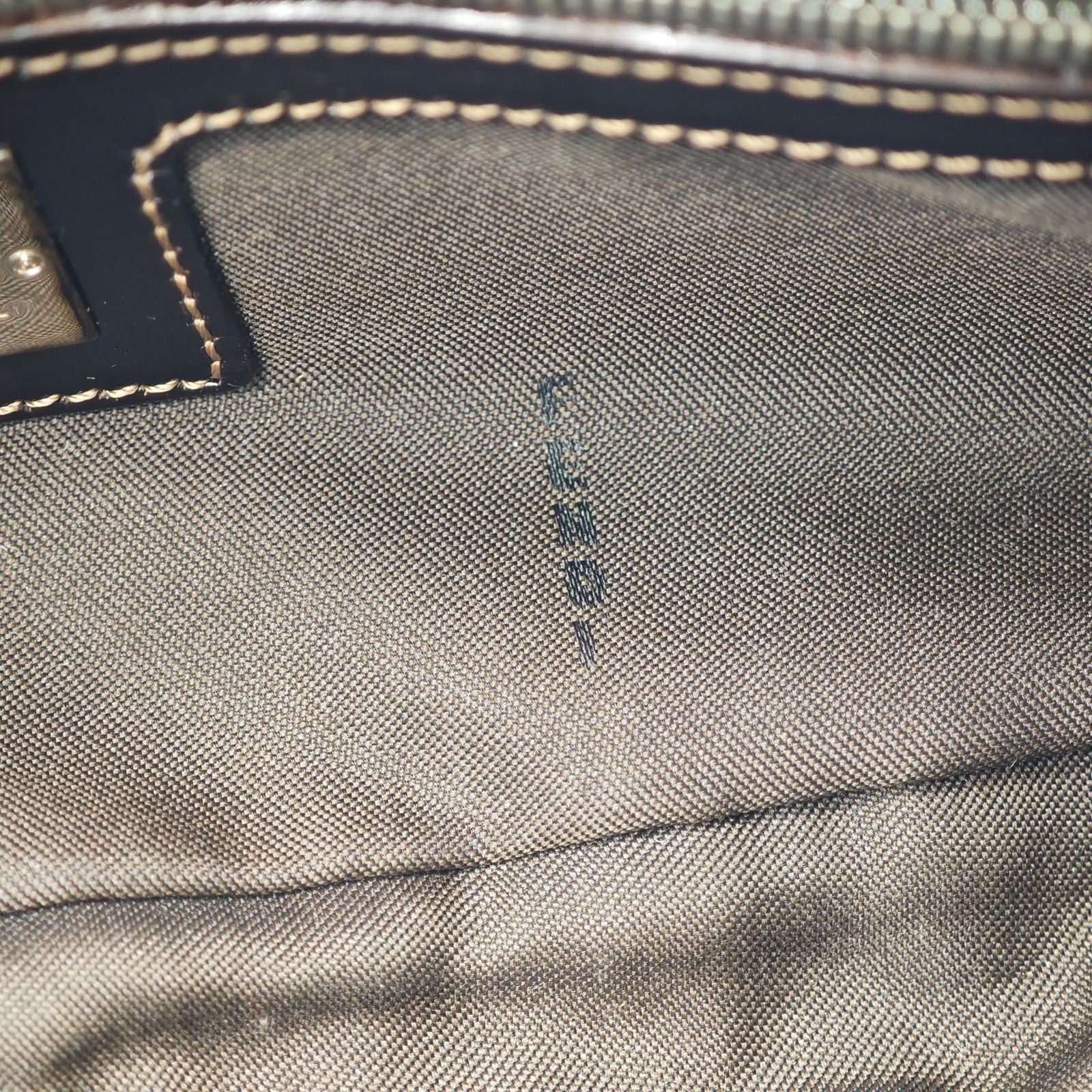 FENDI Mamma Bucket Handbag Canvas and Leather Beige Women's