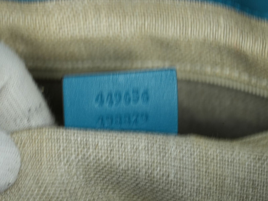 GUCCI Microguccissima GG Pattern Leather Tote Bag Emerald Blue