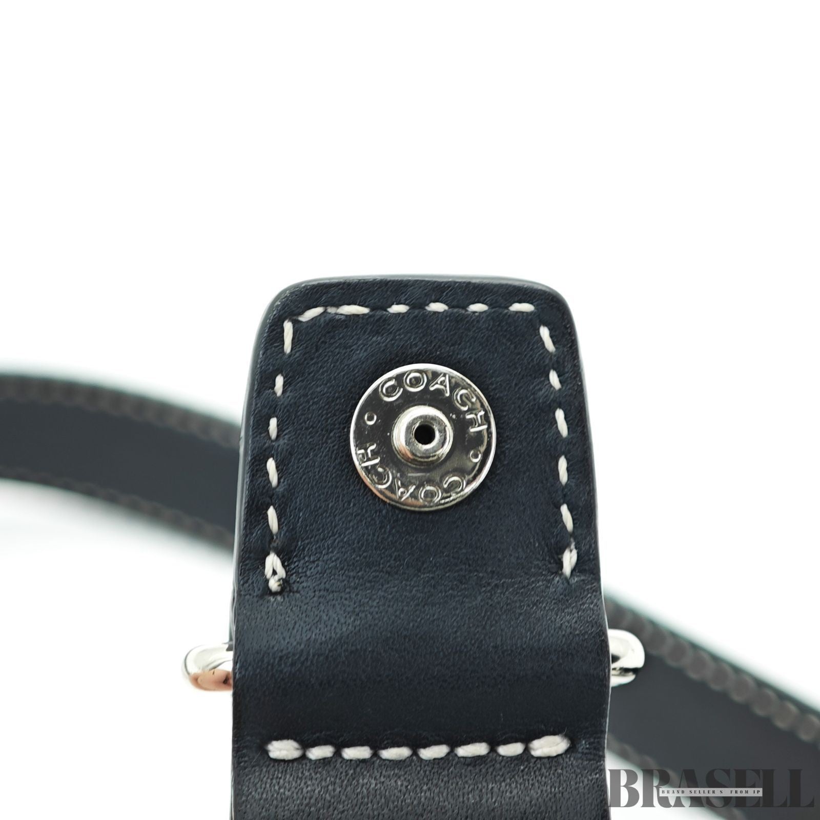 COACH Signature Shoulder Bag Hobo Bag Crescent Moon Black