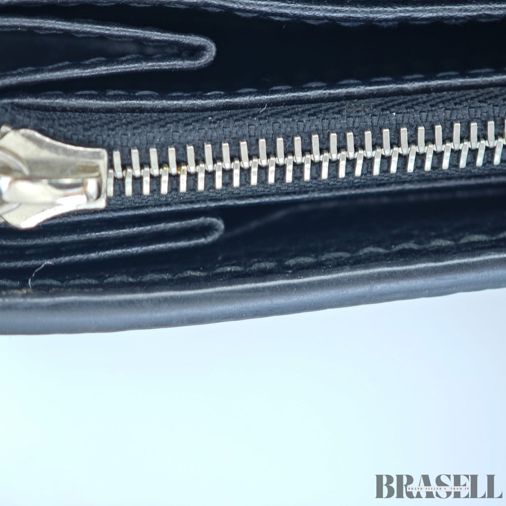 GUCCI Dionysus Tiger Head Chain Wallet 401231 Leather Black