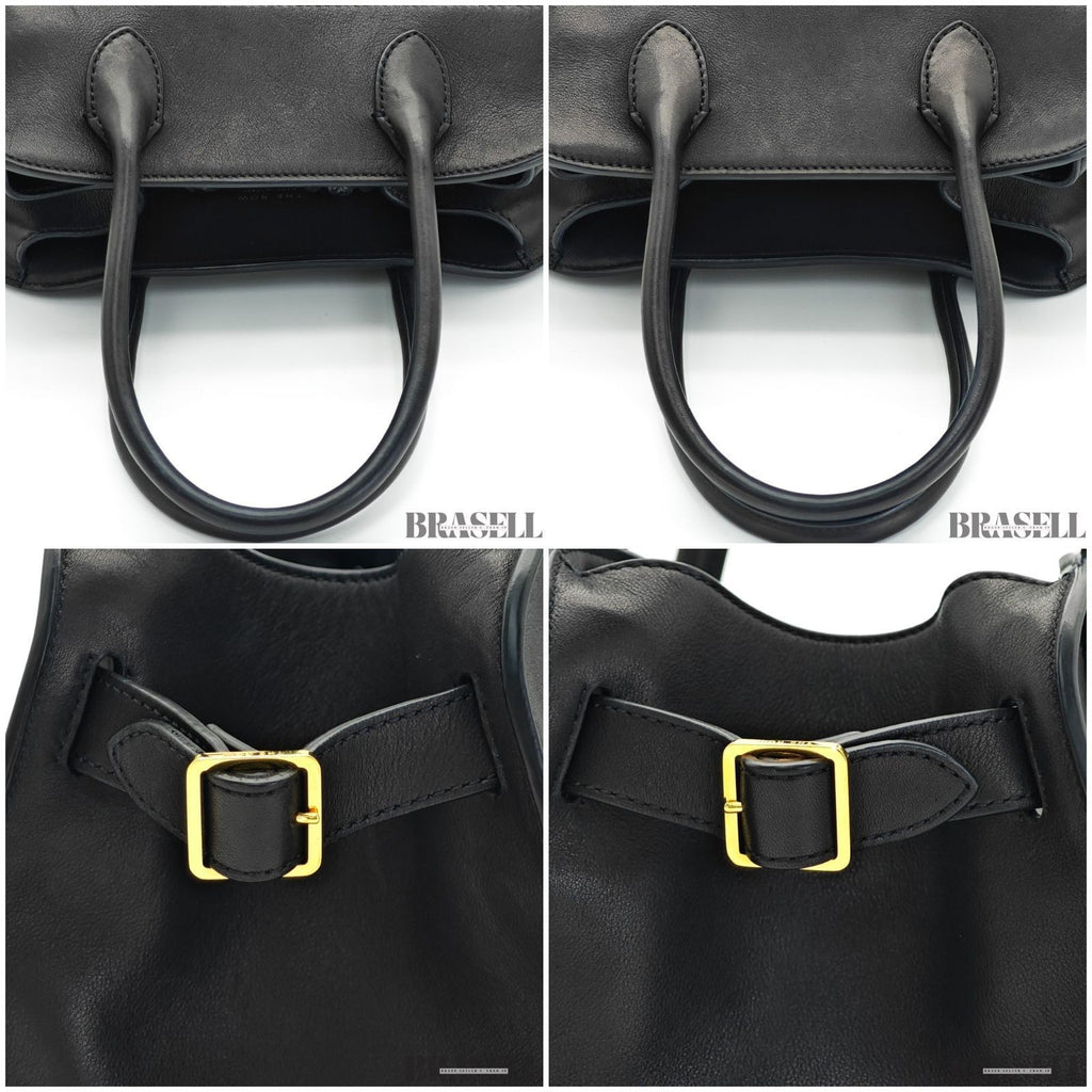The Row Margaux 10 Bag Handbag Black Leather Woman w/ Shoulder Strap