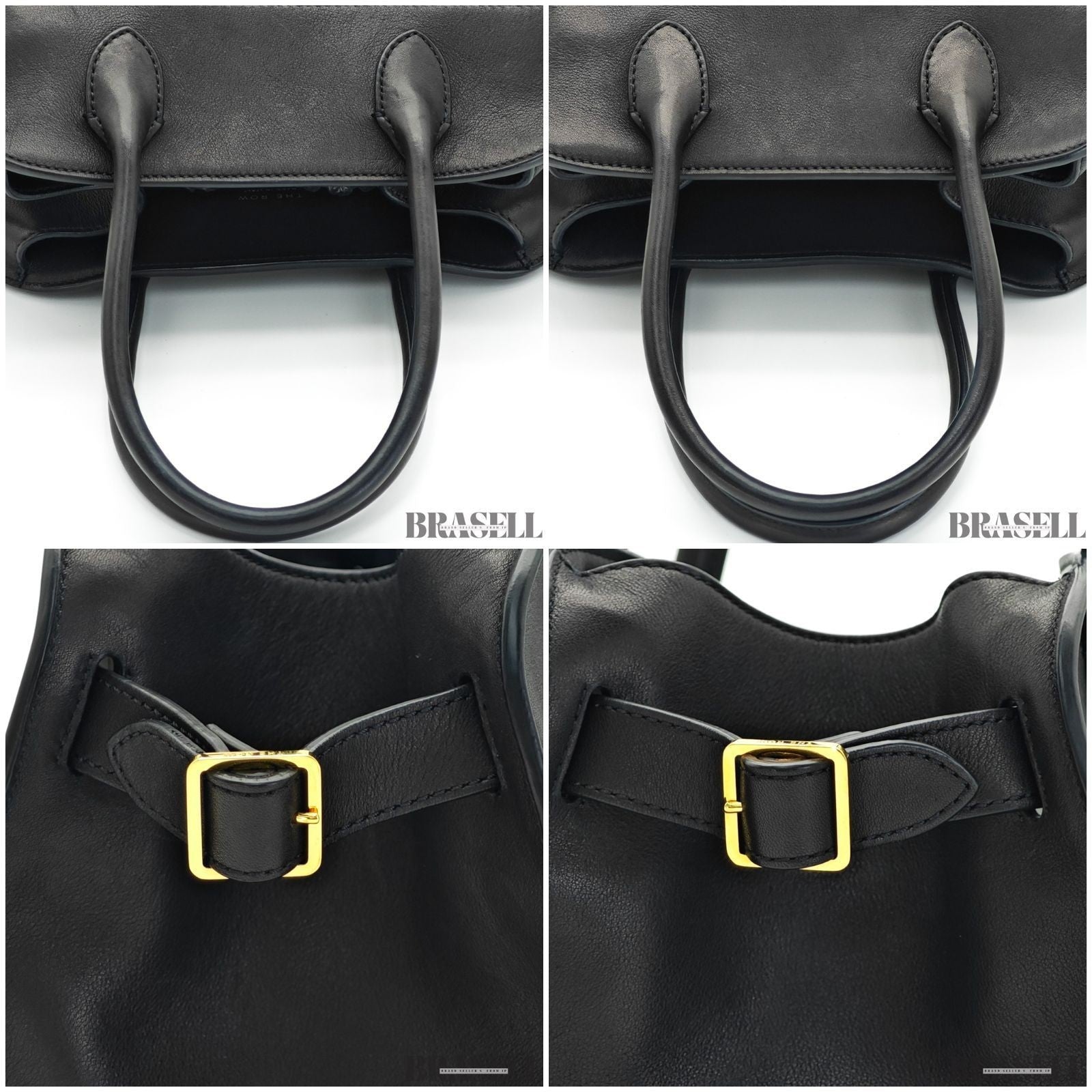 The Row Margaux 10 Bag Handbag Black Leather Woman w/ Shoulder Strap