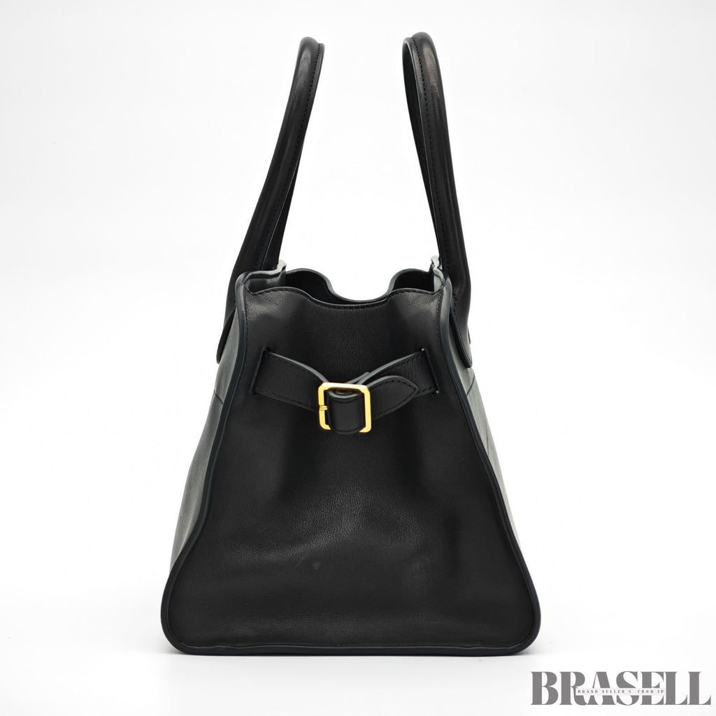 The Row Margaux 10 Bag Handbag Black Leather Woman w/ Shoulder Strap