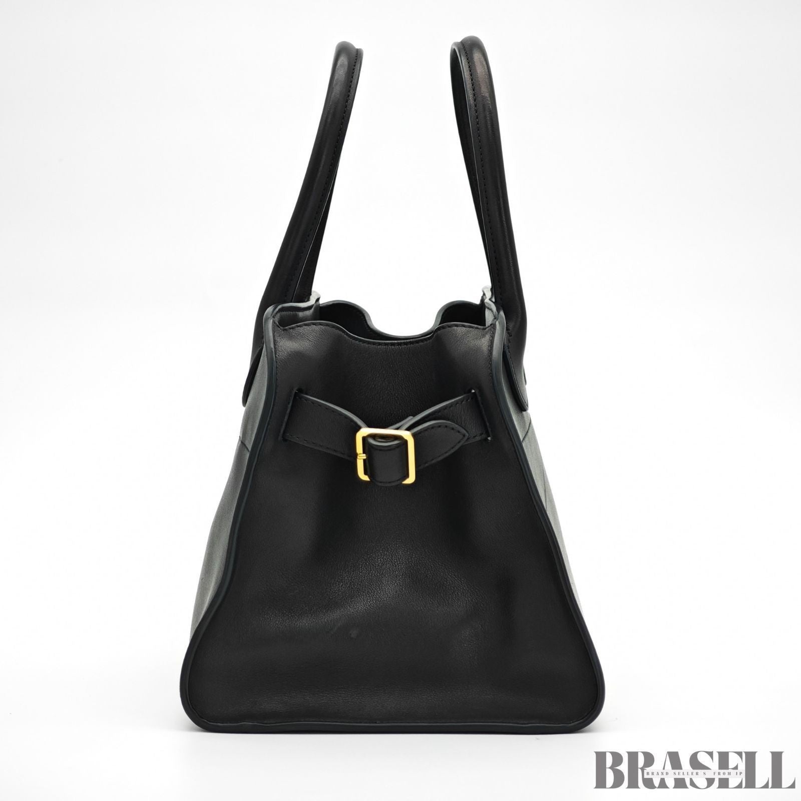 The Row Margaux 10 Bag Handbag Black Leather Woman w/ Shoulder Strap