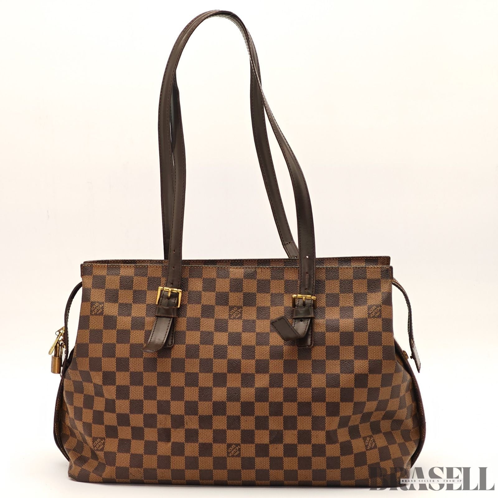 Louis Vuitton Chelsea N51119 Handbag Tote Bag Horizontal Large Capacity Brown