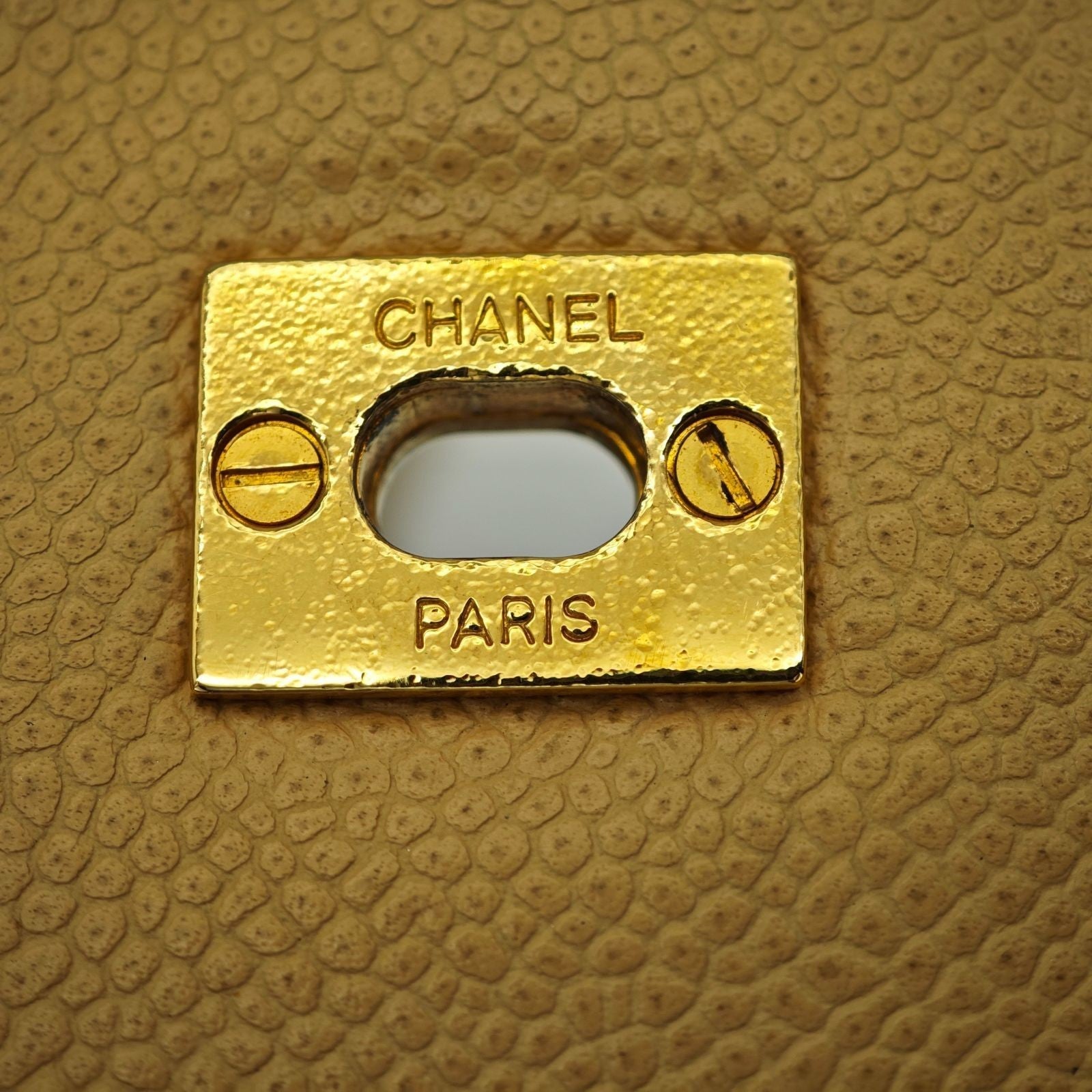 CHANEL Turnlock Chain Tote Bag Beige Women's